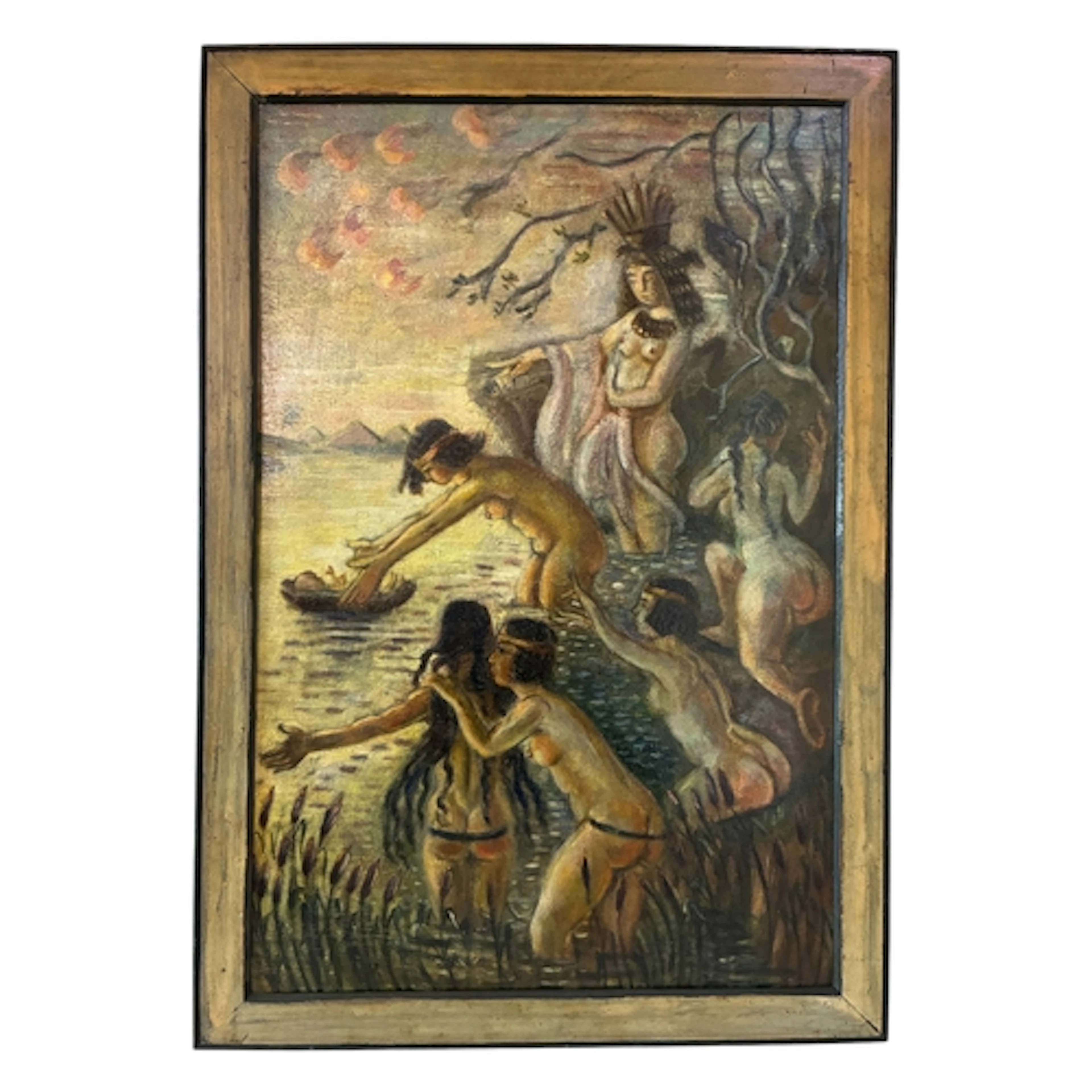 Roger Kynaston (1885-1952/54) - The Finding of Moses, oil on...