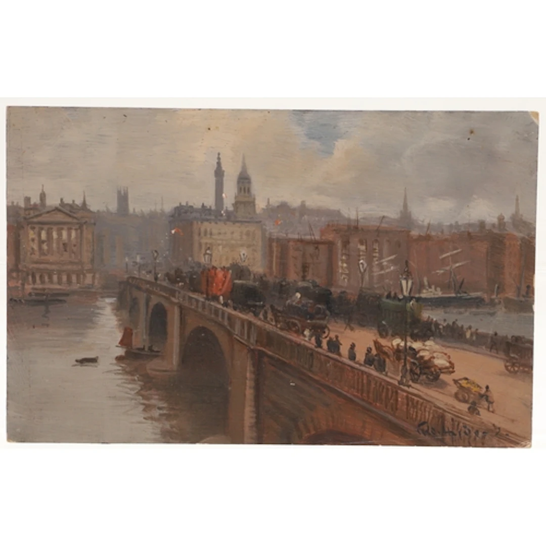 GEORGE HYDE-POWNALL (1866-1939). 'LONDON BRIDGE FROM THE SUR...