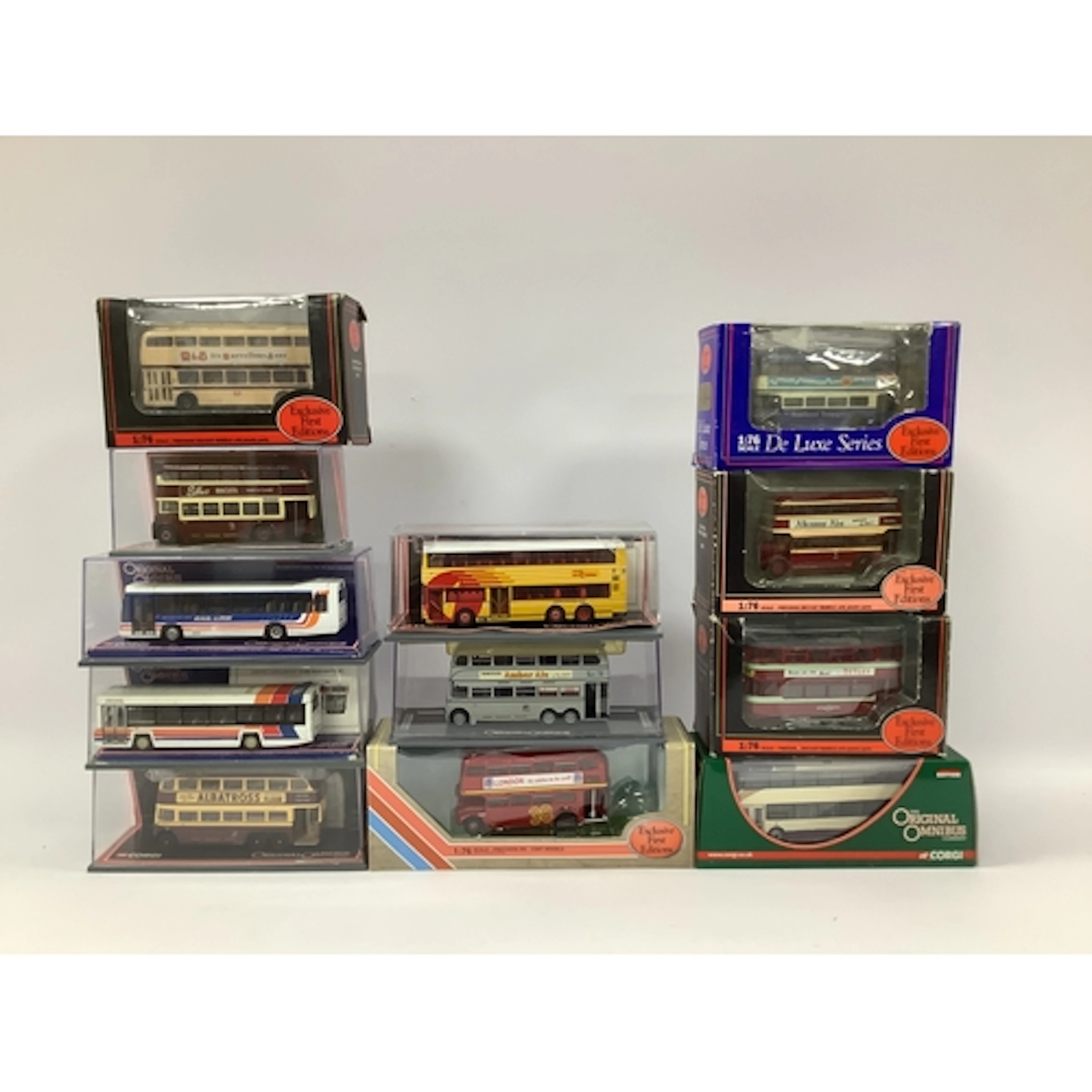 Twelve 1:76 scale Diecast model buses by Corgi, EFE, to incl...