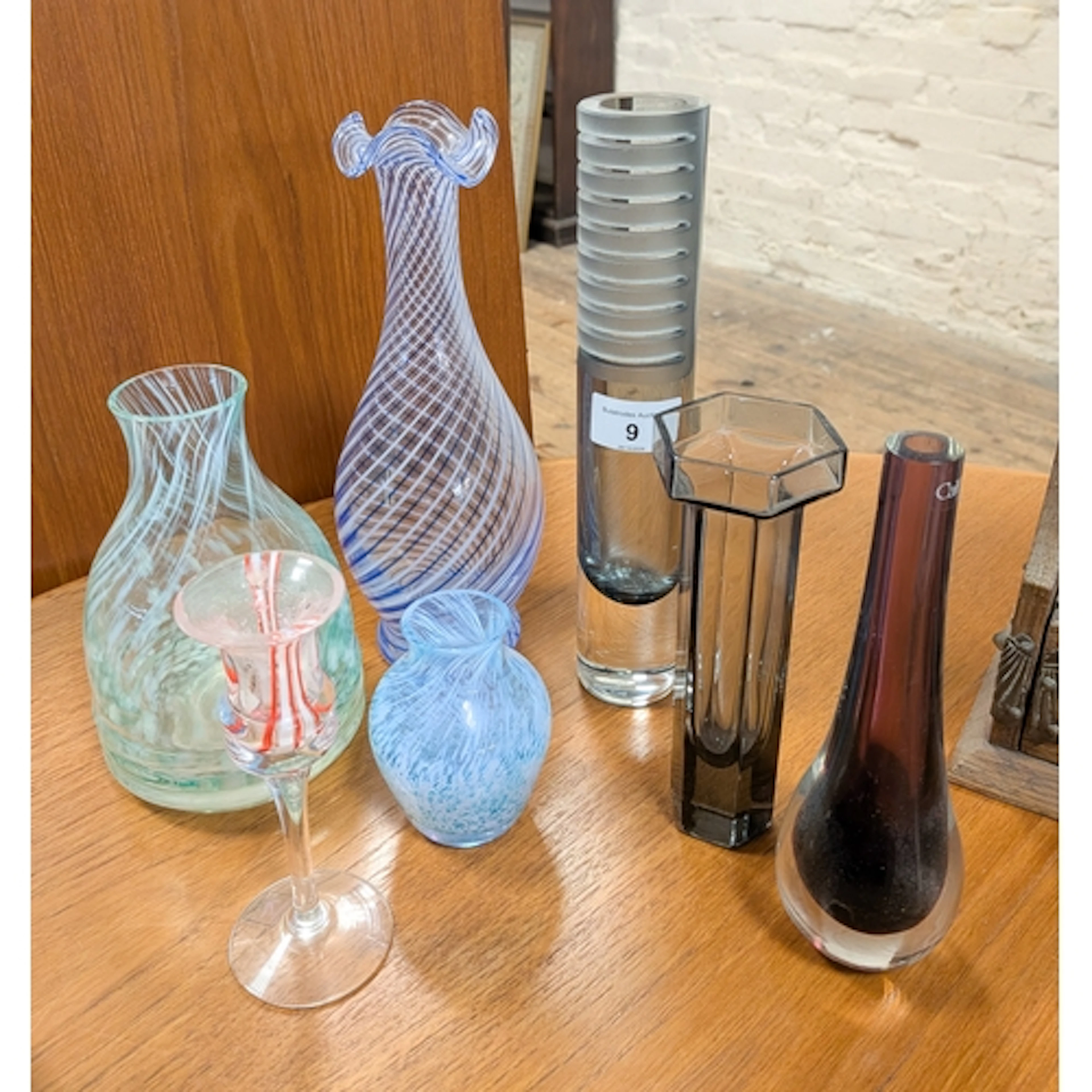 Art glass vases - seven in the lot - Caithness etc