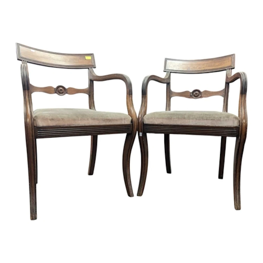 A pair of 19th century George IV high Regency mahogany carve...