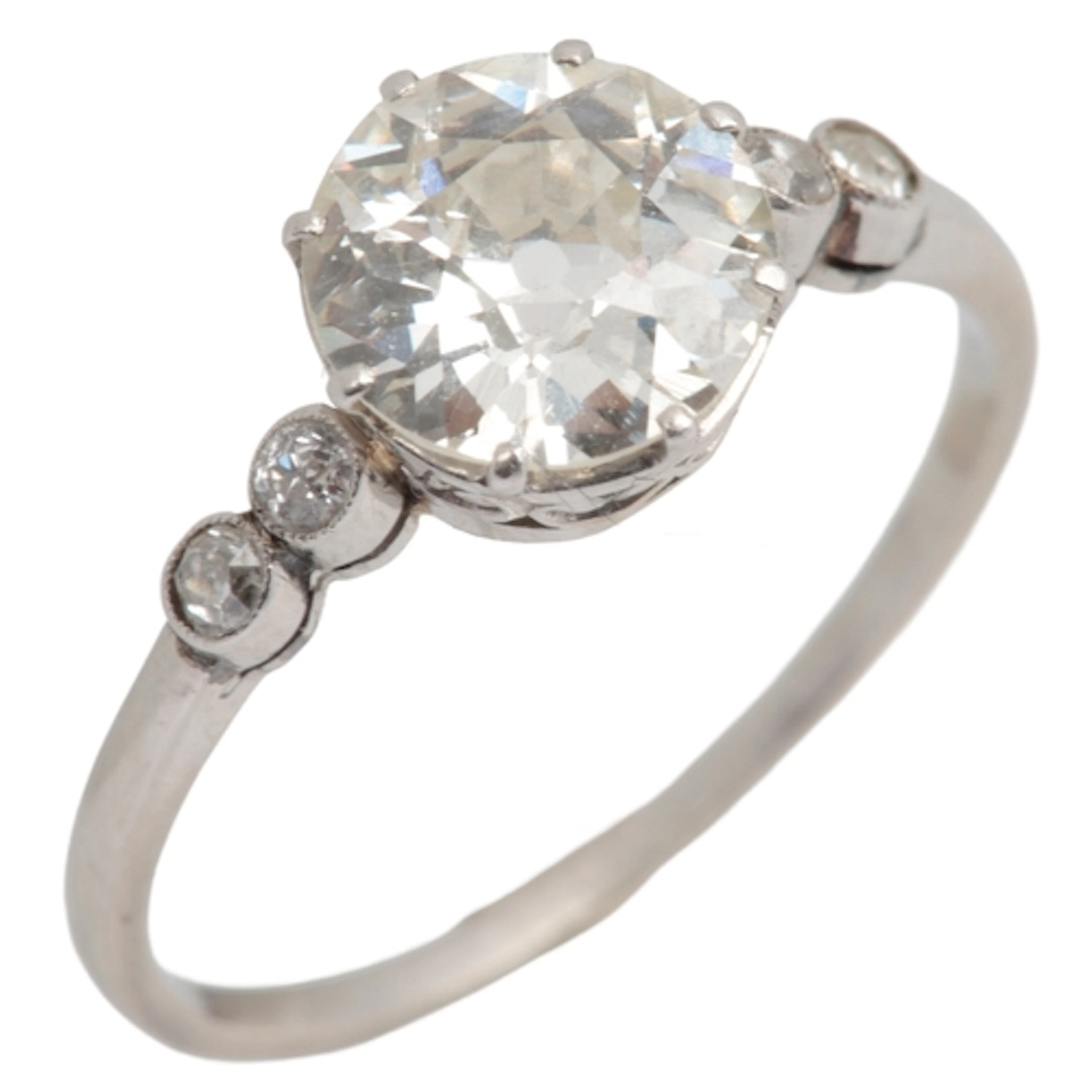 An attractive diamond ring, early 20th century, claw-set wit...
