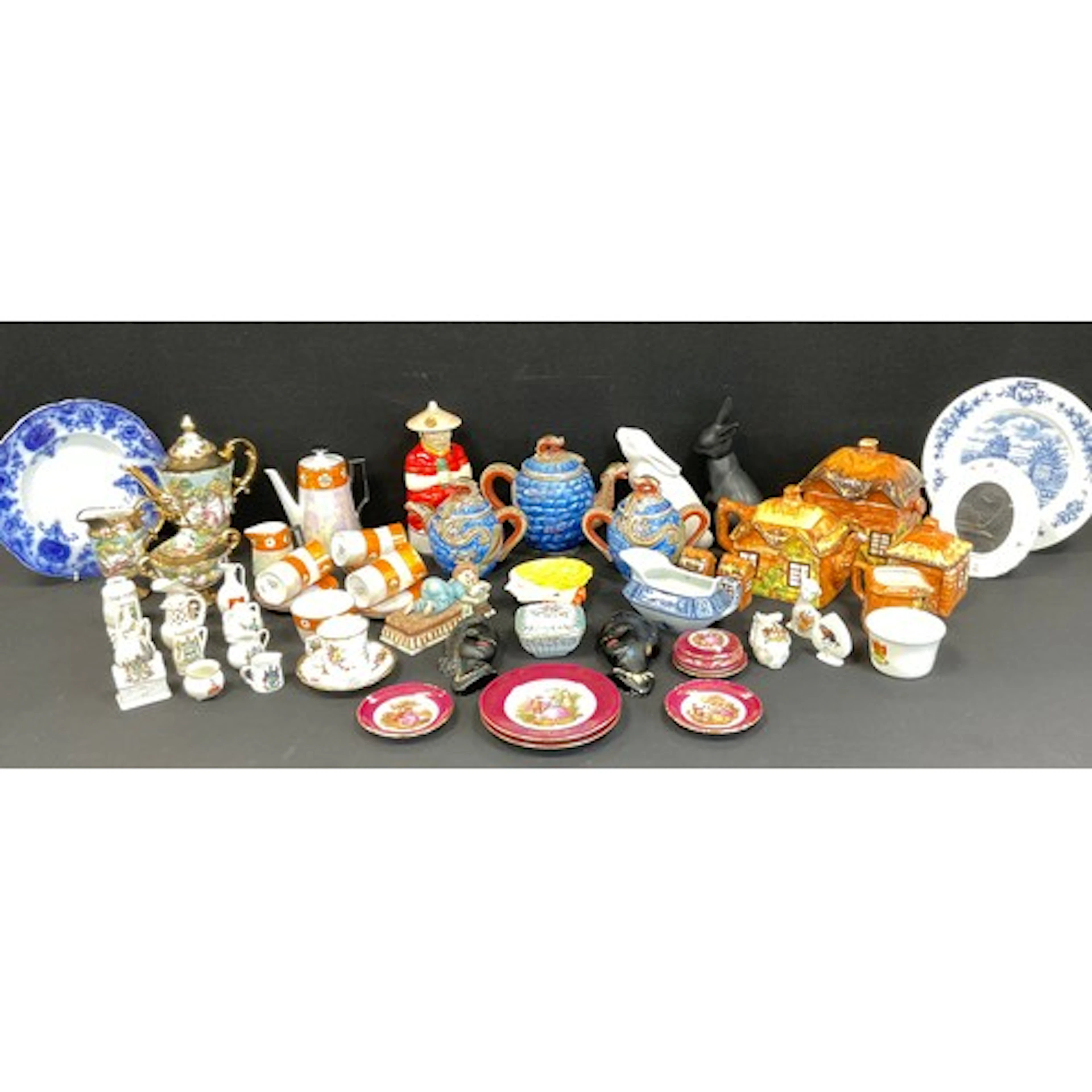 Ceramics & Glass - Capodimonti style tea set, others Japanes...