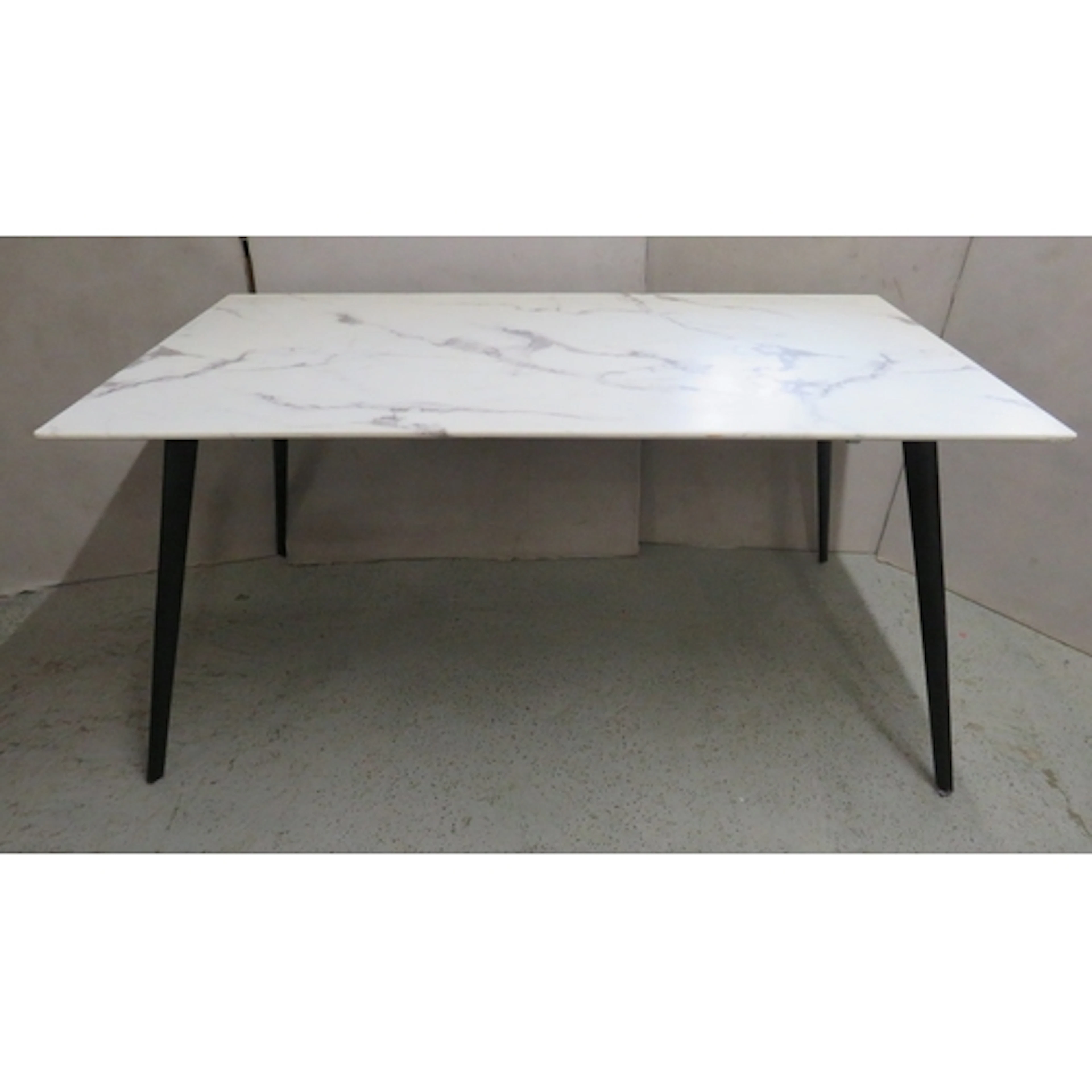 Modern Dining Table, tapering splayed supports, marble effec...