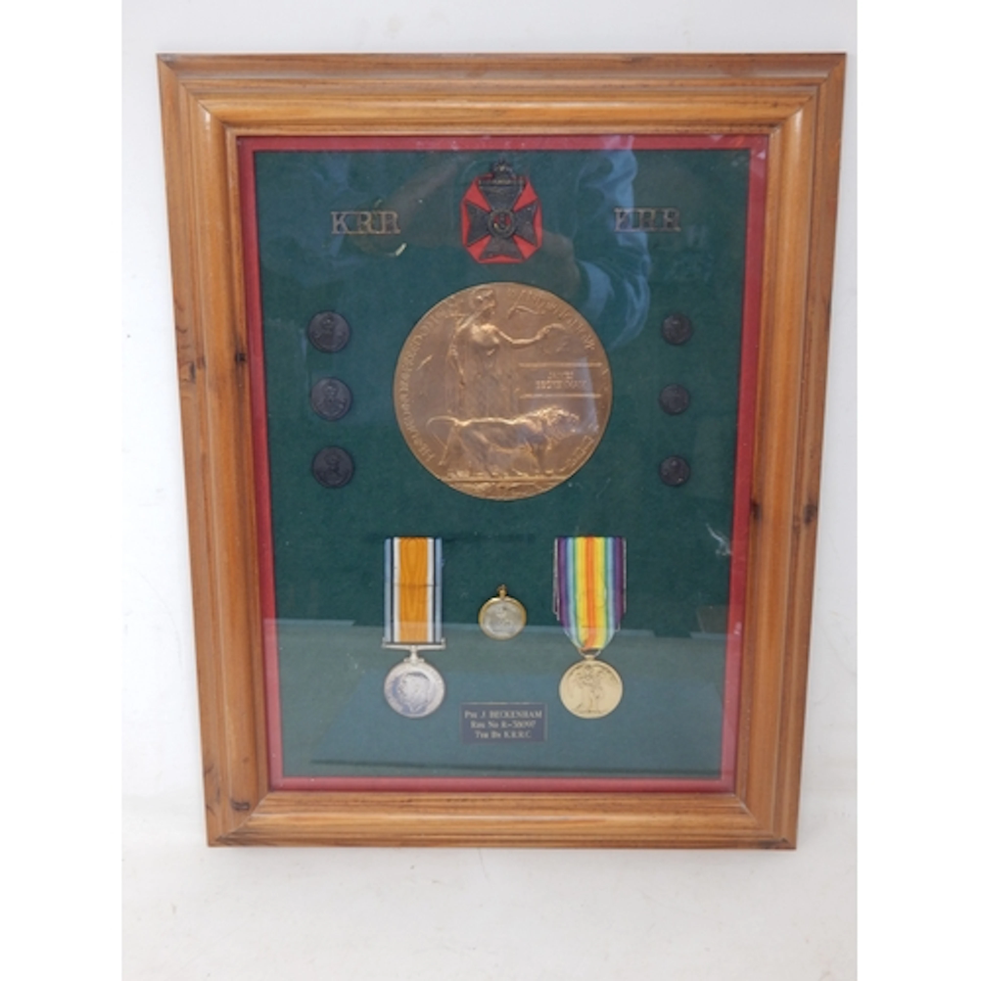 WWI Medal Pair Awarded & Named to "R-38097 RIFLEMAN. JAMES B...