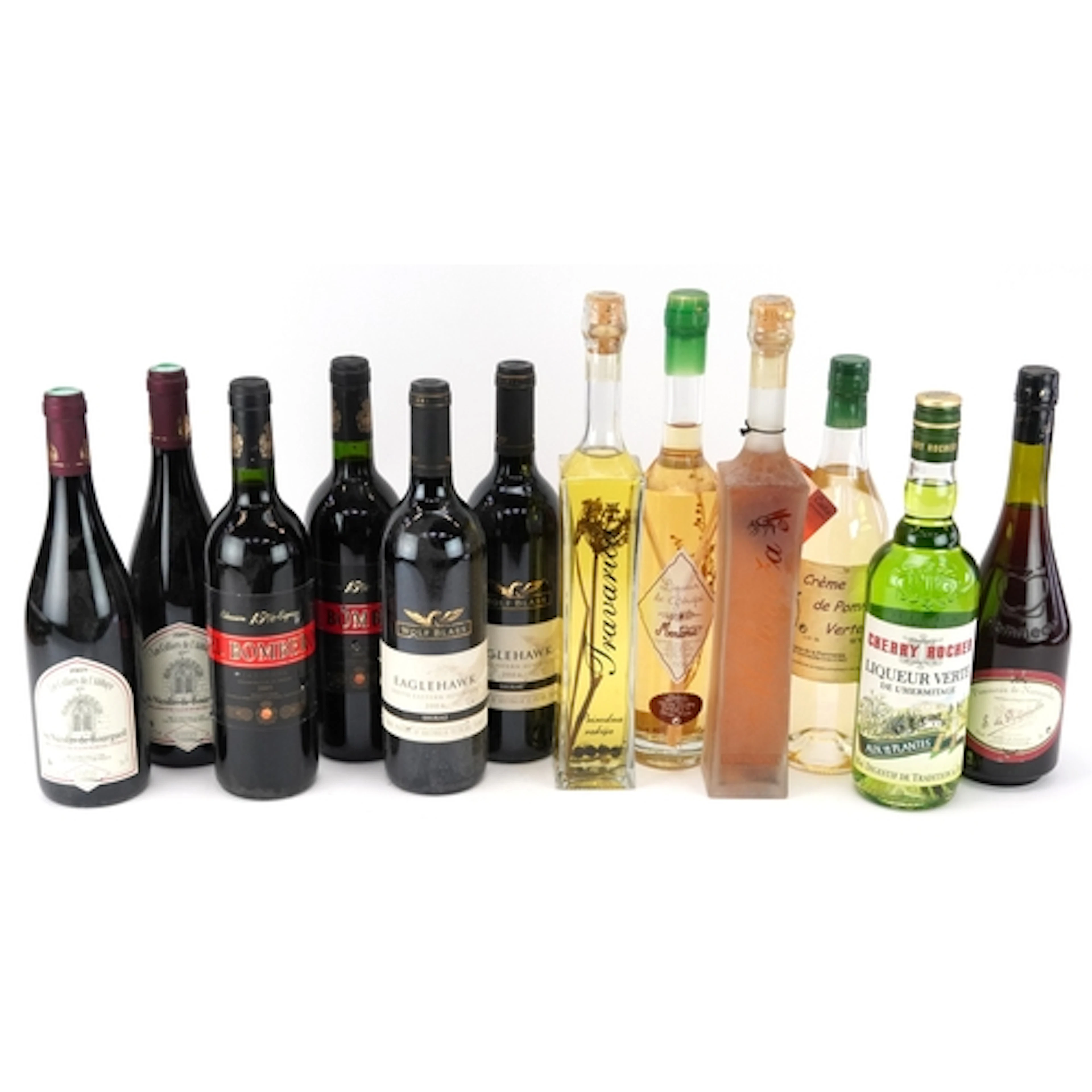 Twelve bottles of alcohol including 2004 Eagle Hawk South Ea...