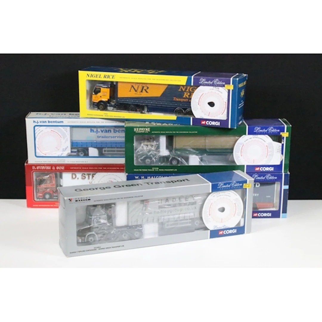 Six boxed 1/50 Corgi ltd edn diecast haulage models to inclu...