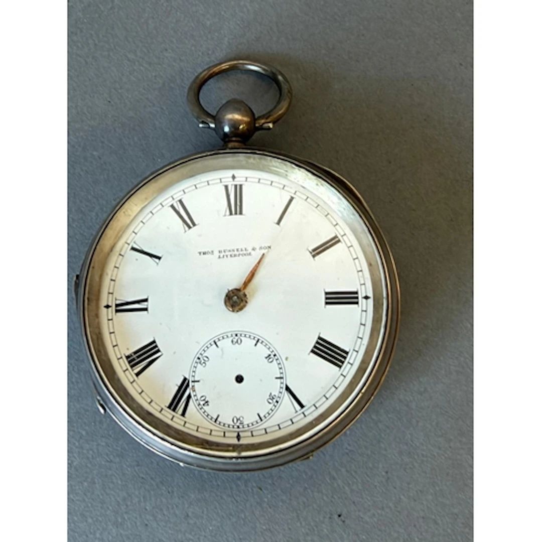 A Thomas Russell & Sons of Liverpool silver pocket watch...