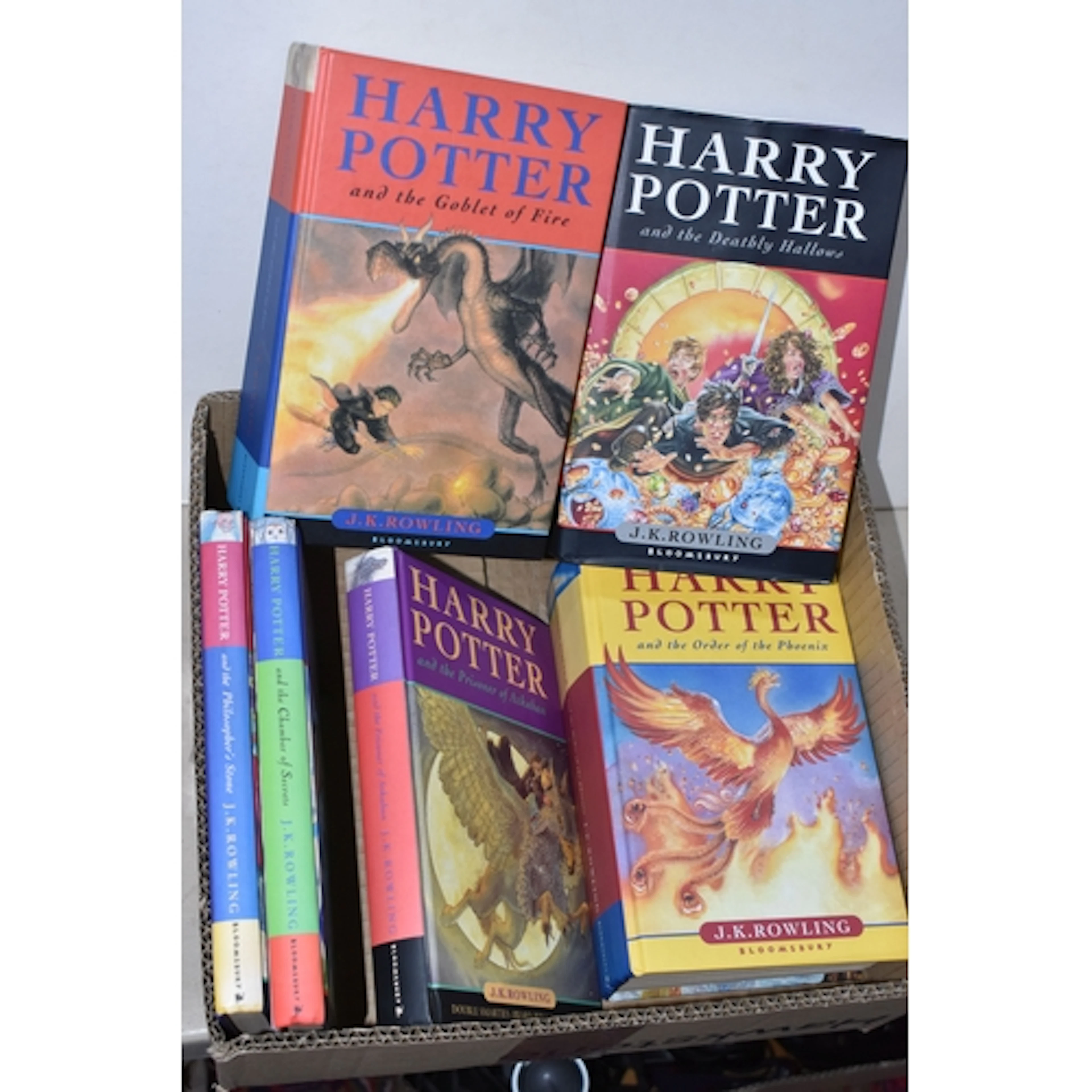 ROWLING; J.K. Six Harry Potter books in hardback format comp...