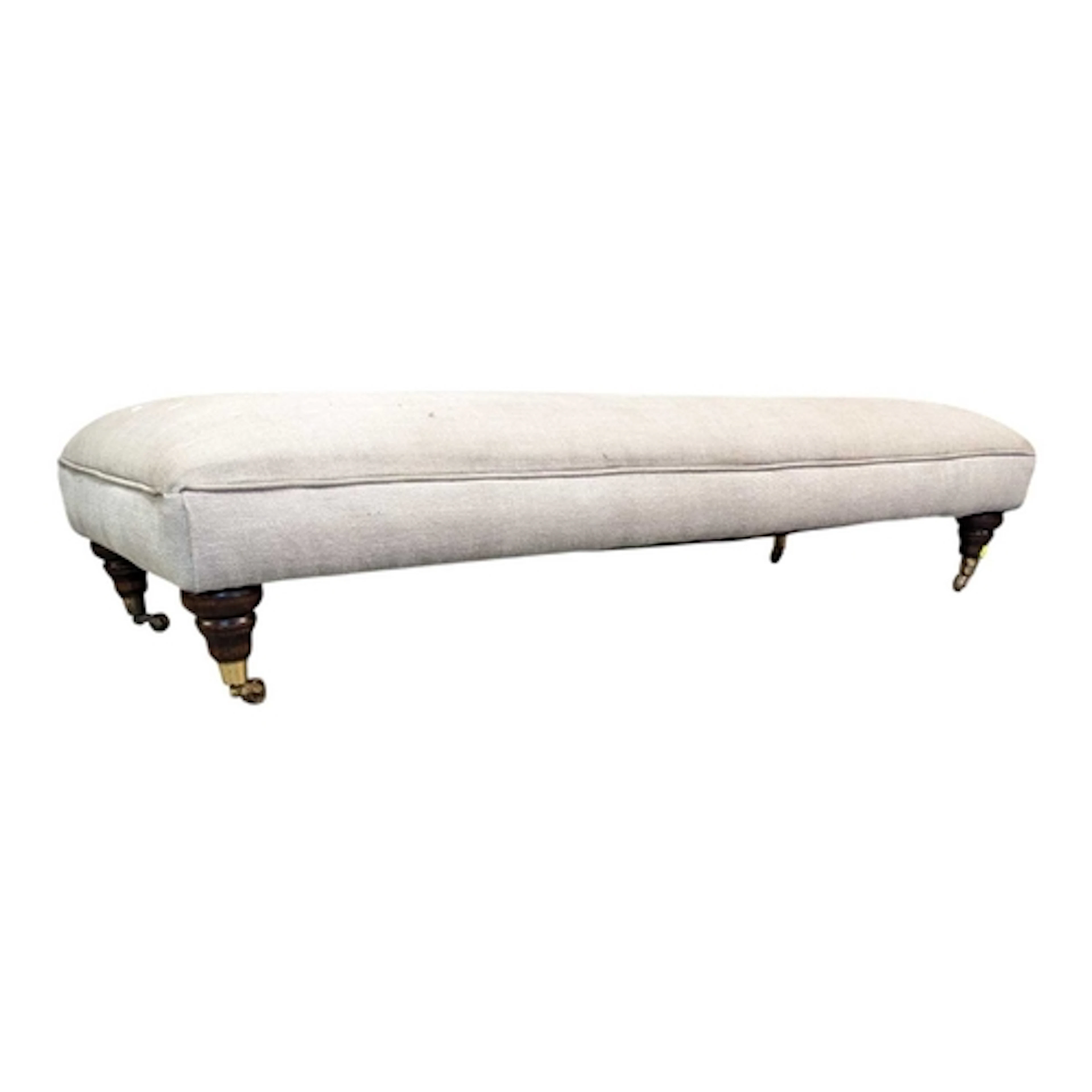 A large 20th century footstool ottoman. Large rectangular fo...