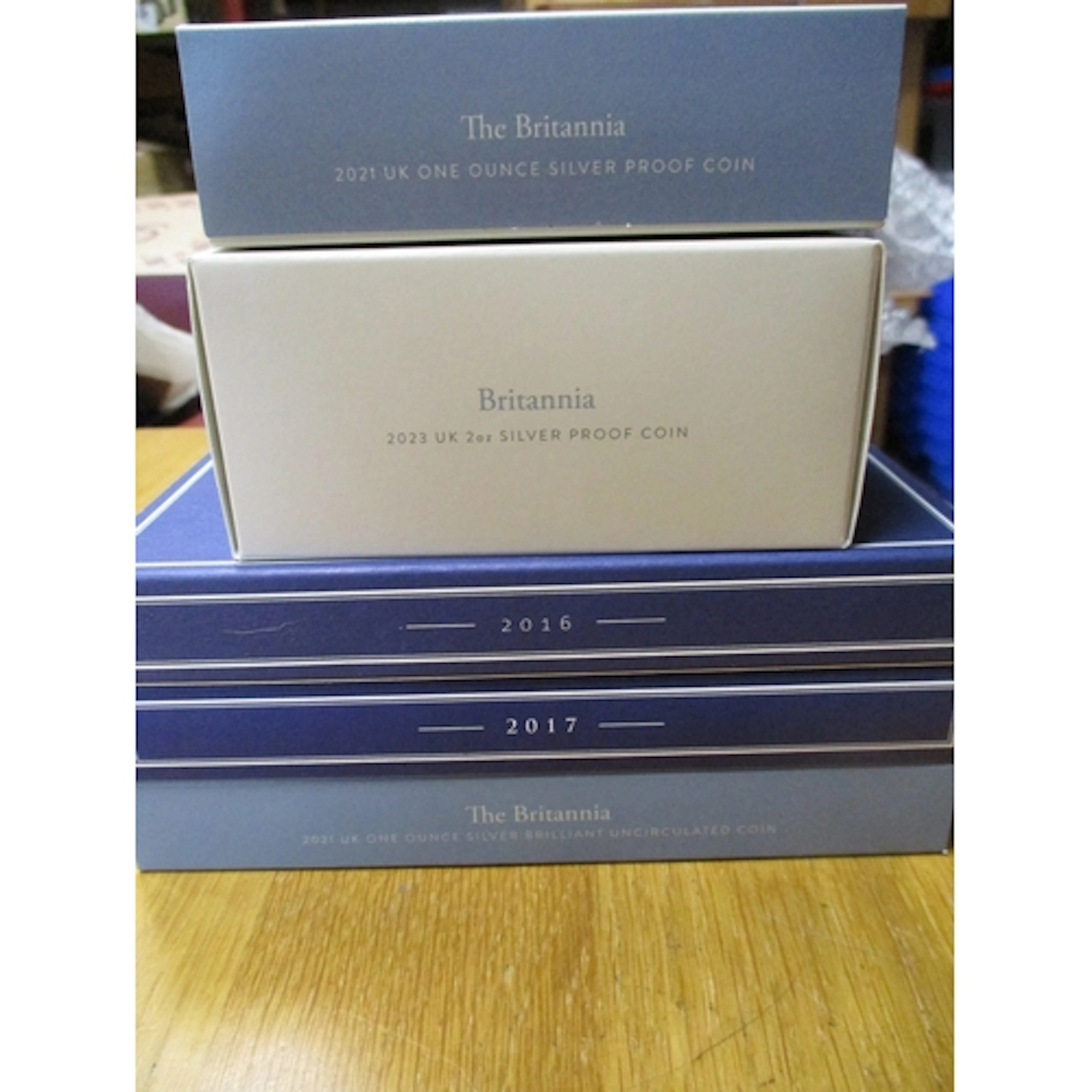 Britannia collection of boxed silver proofs with 2023 2oz £5...