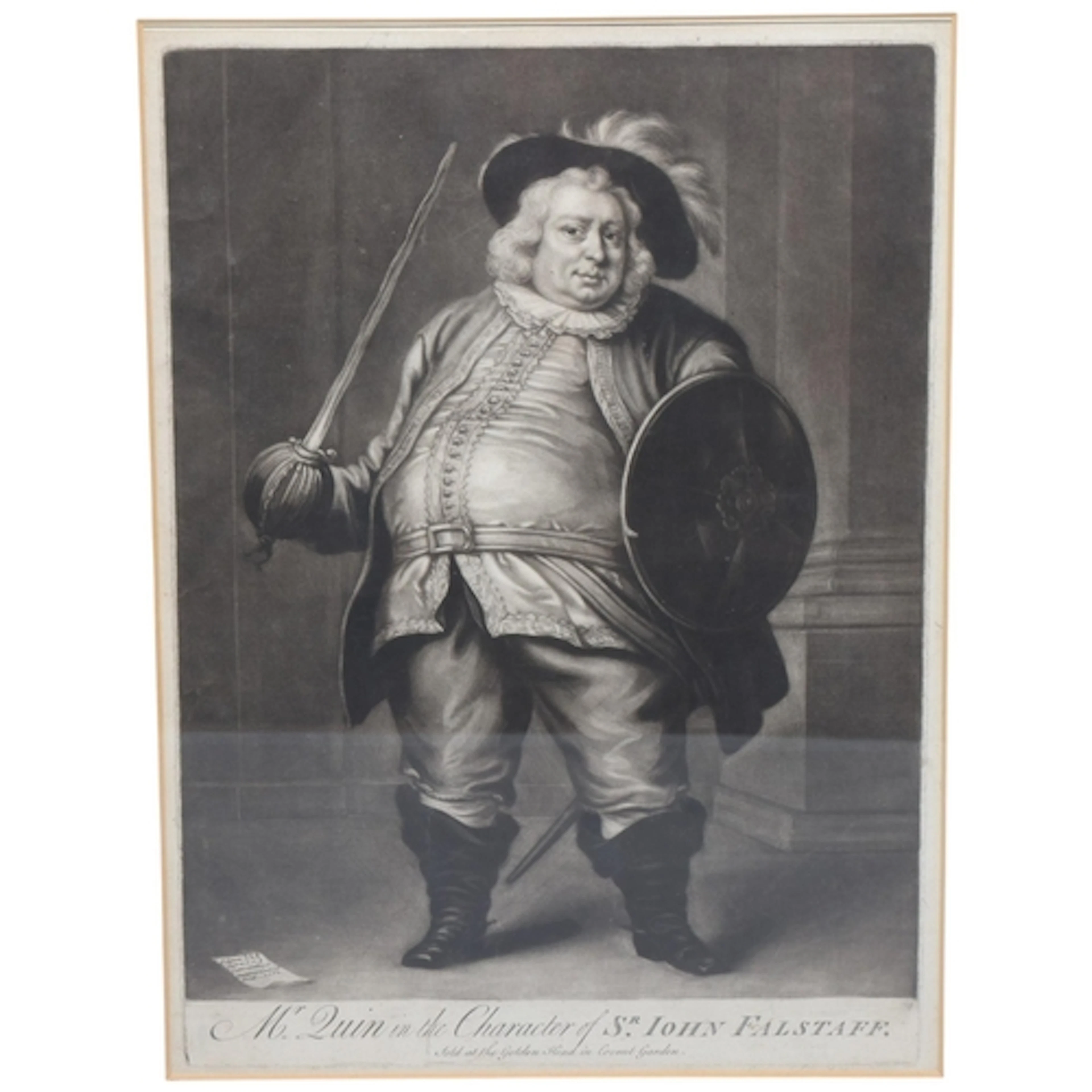 A fine mezzotint of the actor James Quin [1693-1766] in the ...