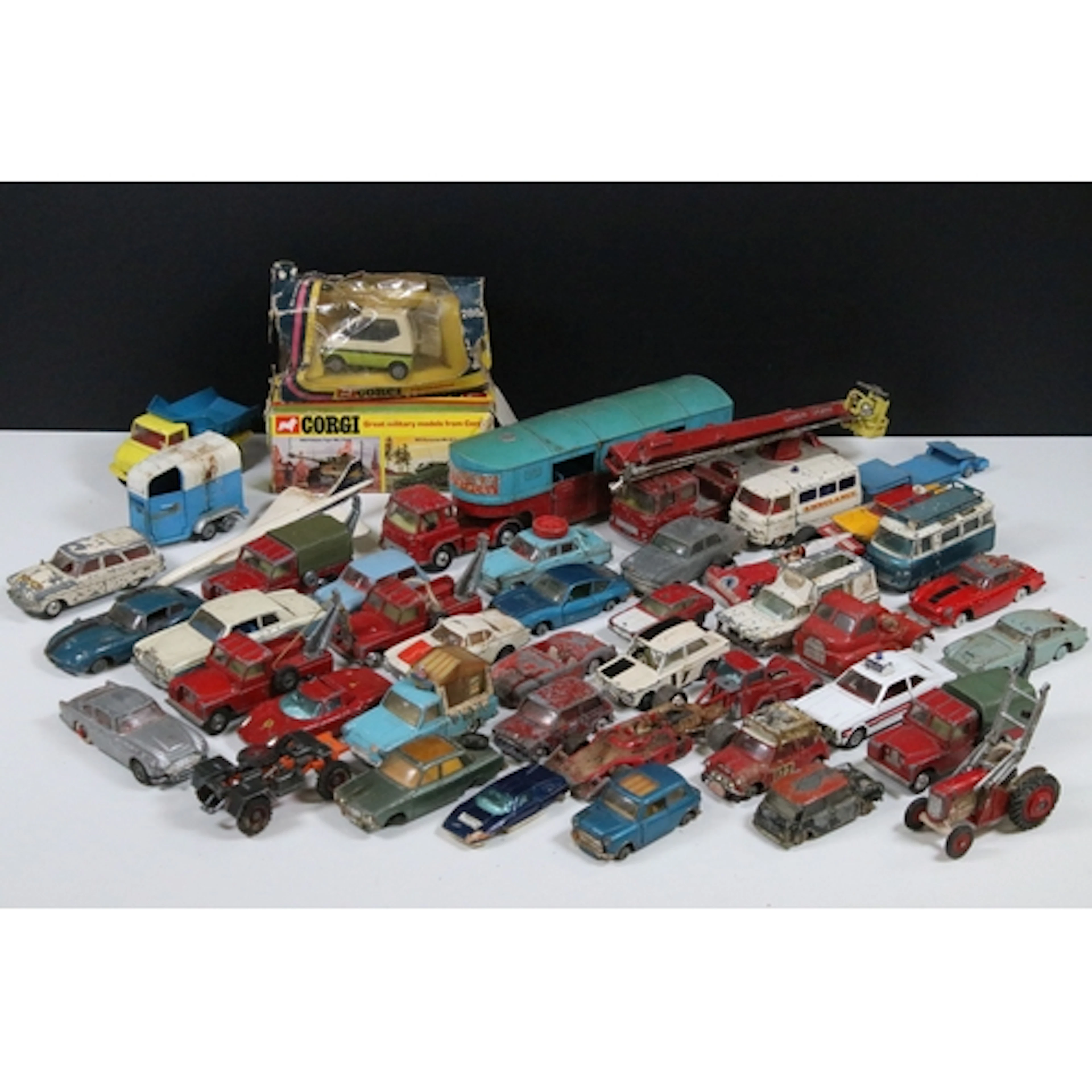 Over 40 play worn Corgi diecast models mainly circa 1960s to...