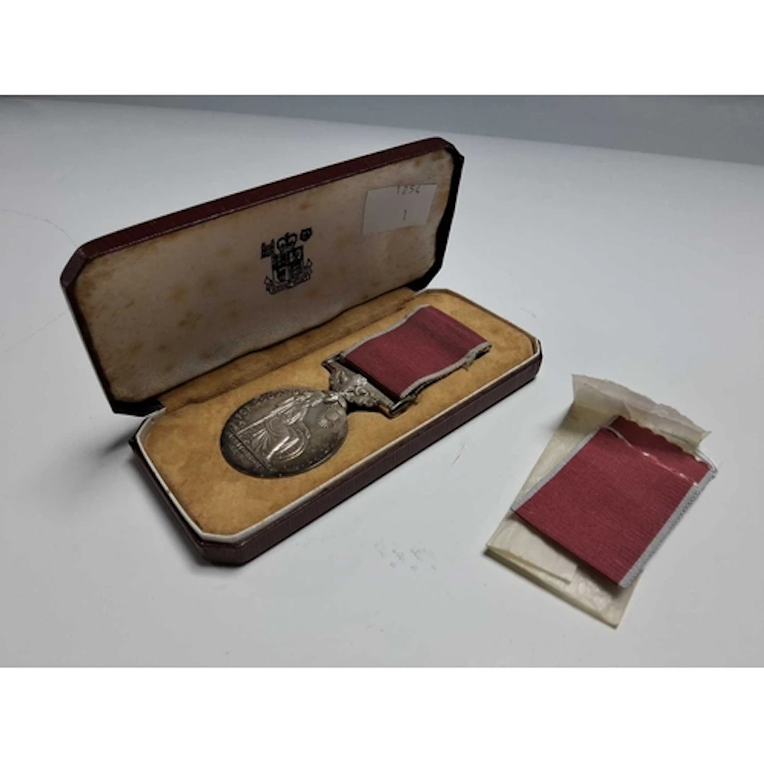 A BEM BRITISH EMPIRE MEDAL AND DOCUMENTS FOR T. W. BARNARD E...
