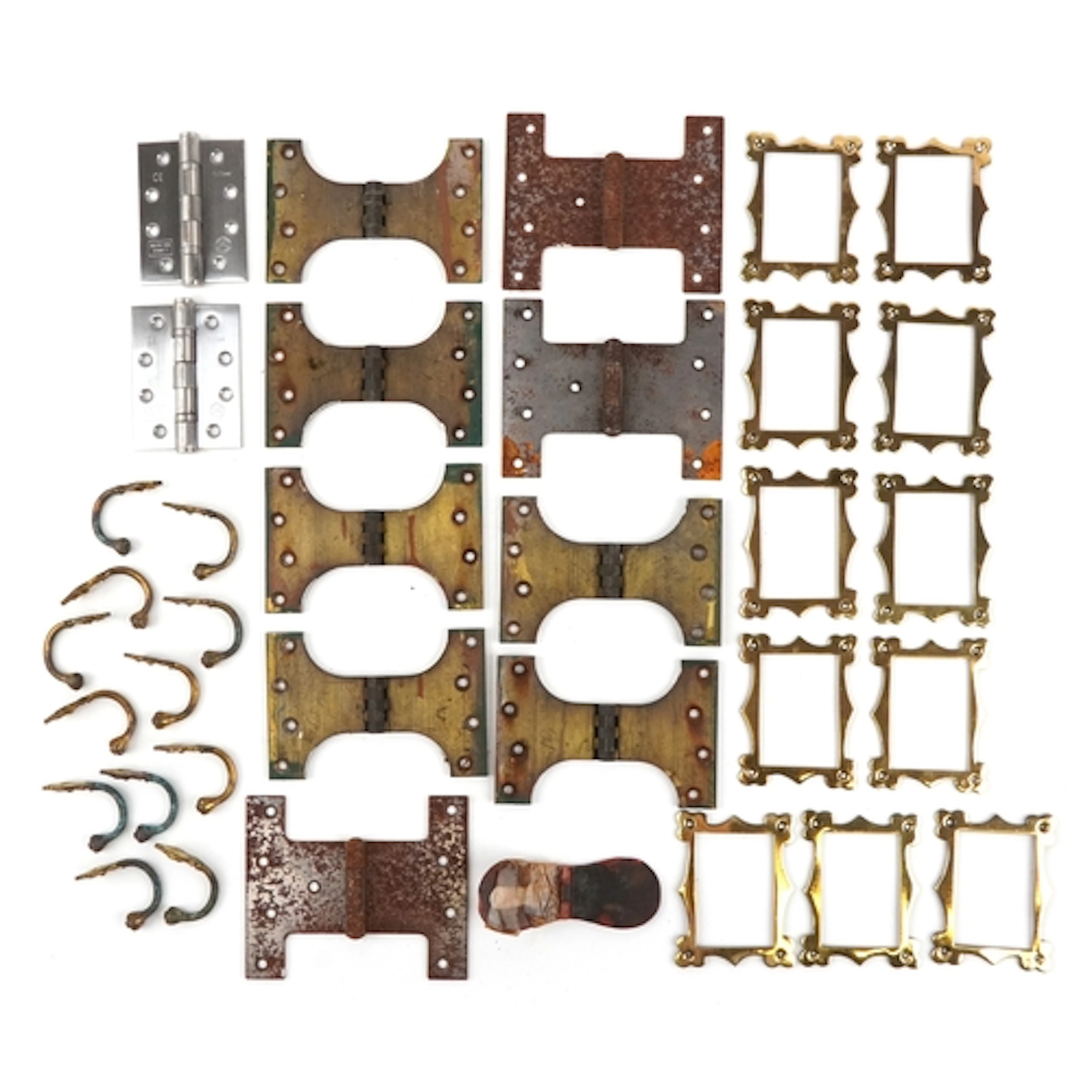 19th century door/drawer furniture including six bronze parl...