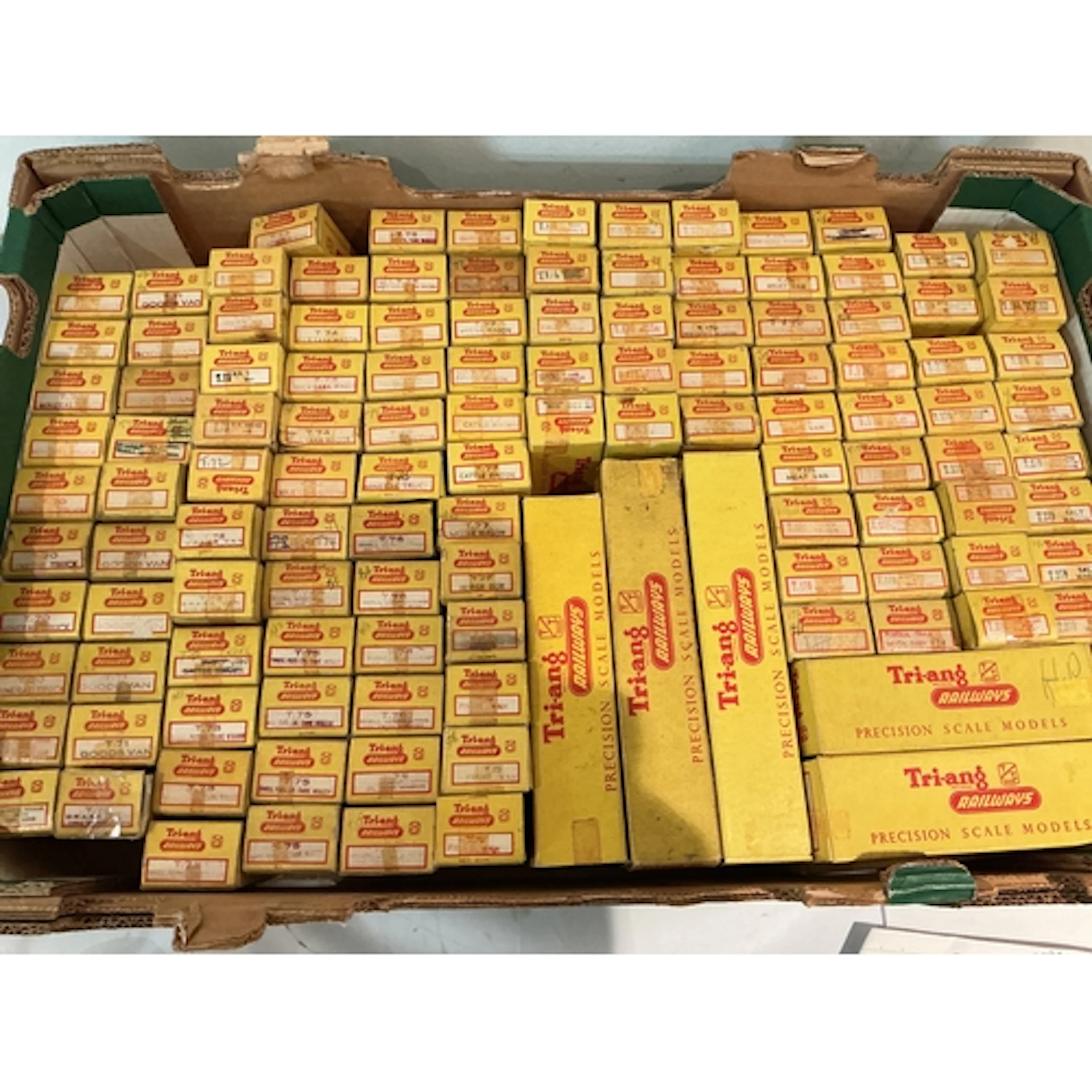 A Crate Containing A Large Collection Of Boxed Tri-Ang TT Ga...
