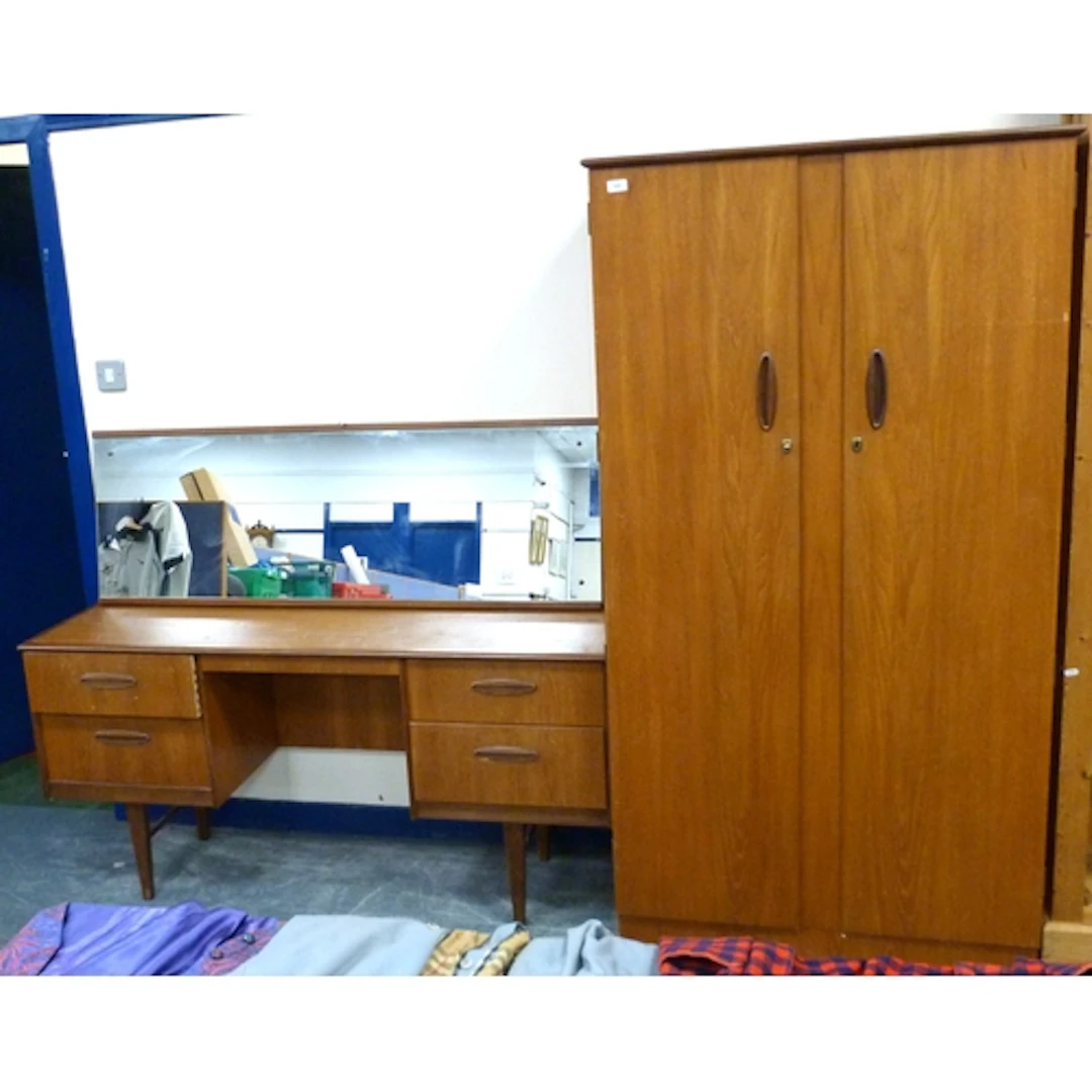 G-Plan style teak two piece bedroom suite comprising of dres...