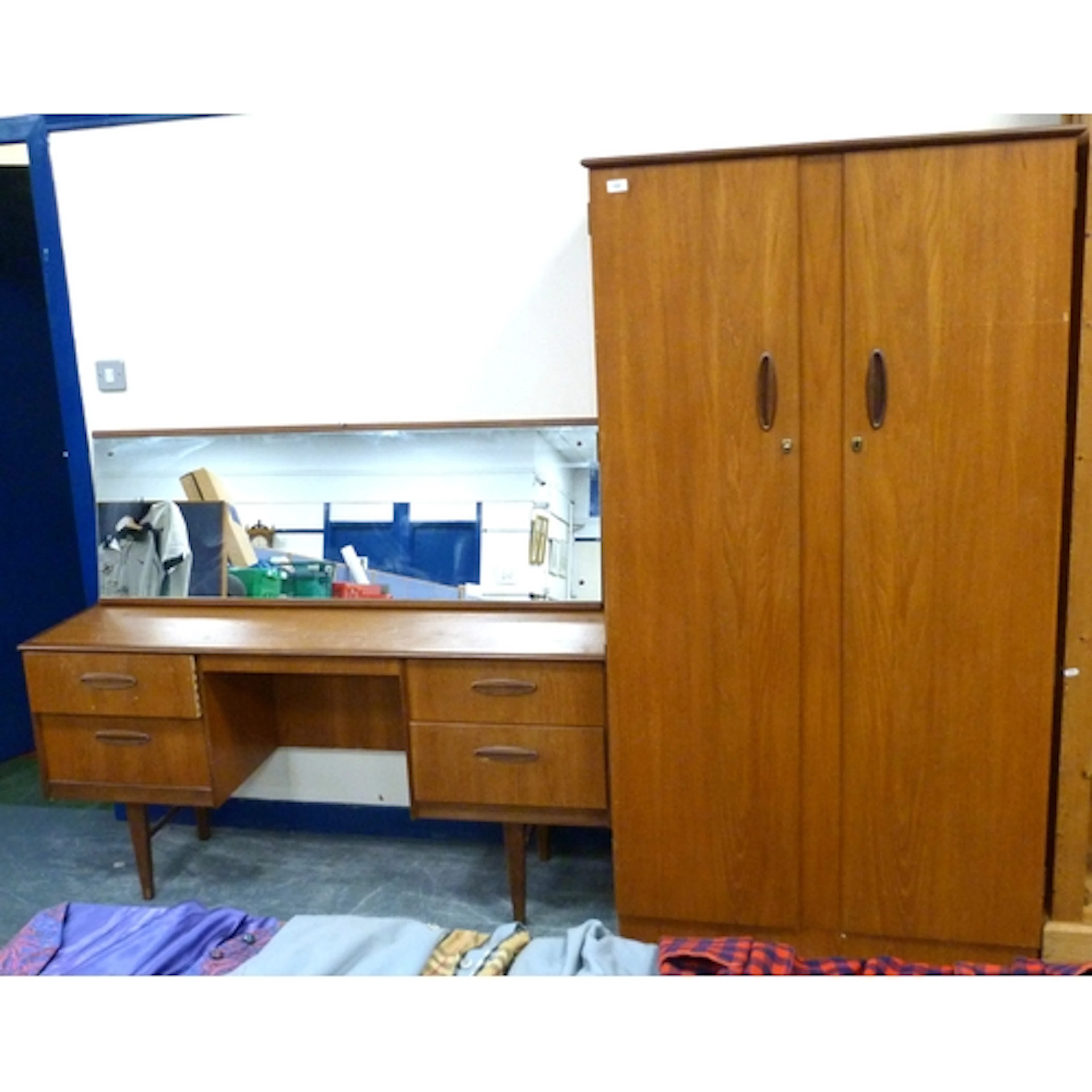 G-Plan style teak two piece bedroom suite comprising of dres...