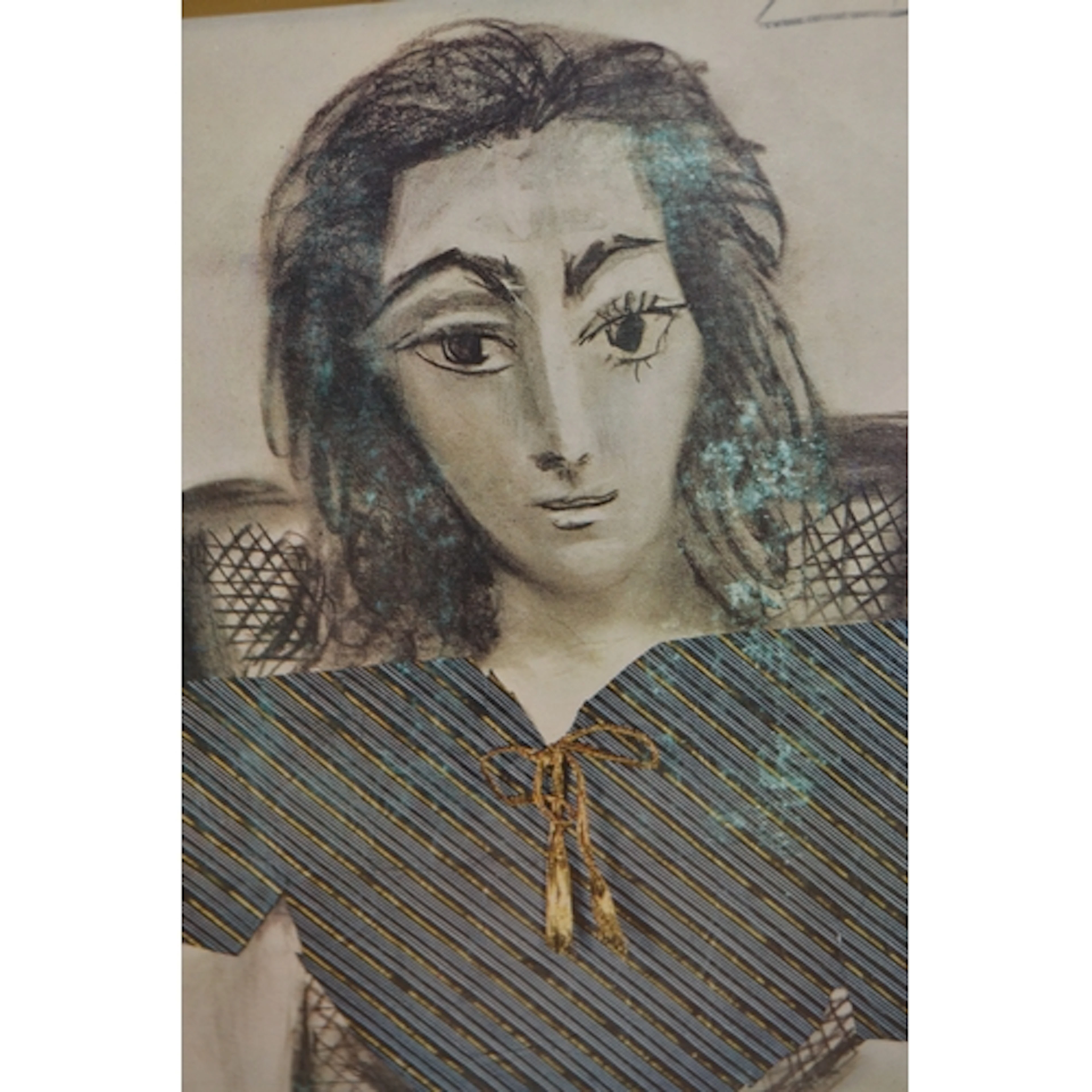 After Picasso, framed coloured print ' Francoise Gilot ', co...