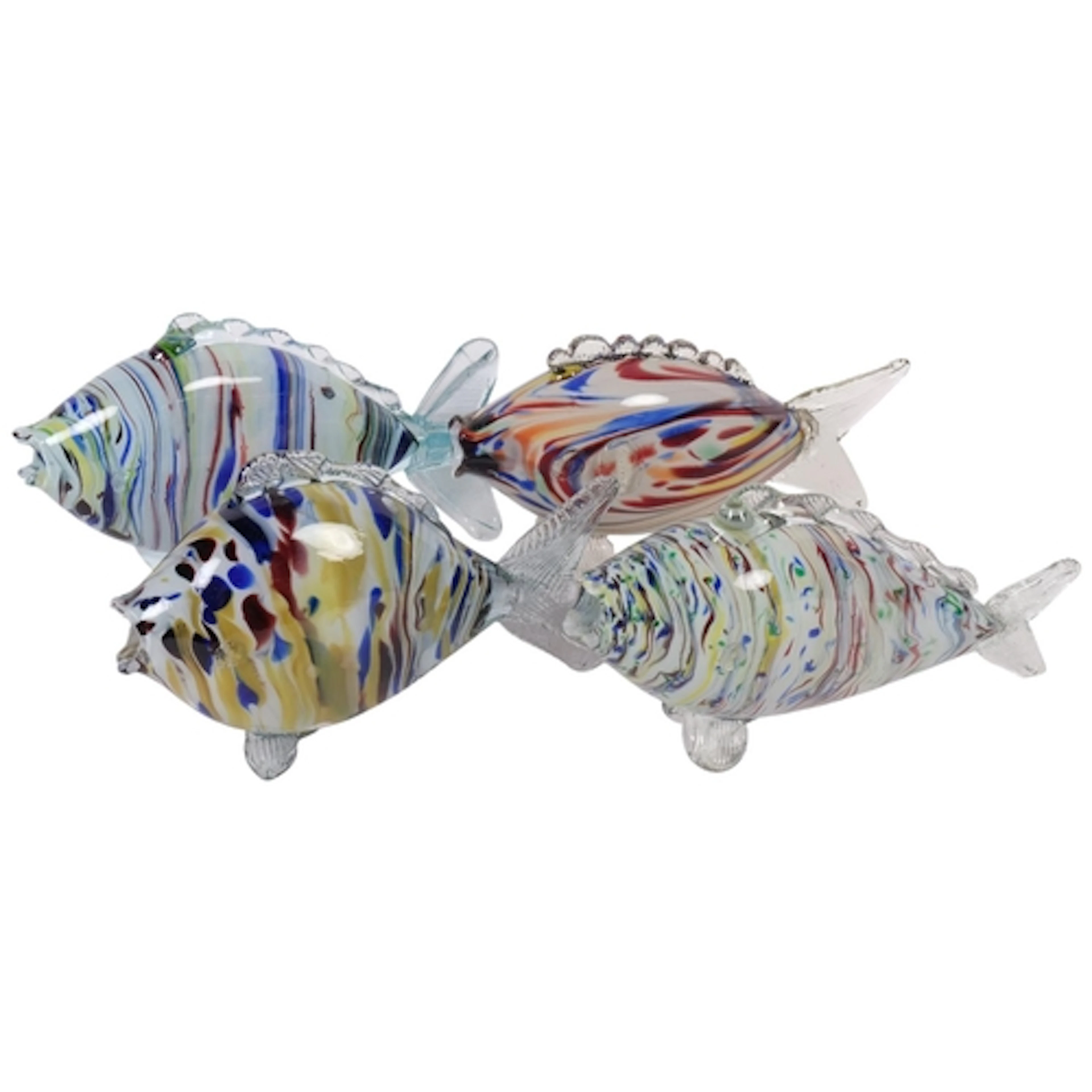 4 small End Of The Day glass fish, L23cm