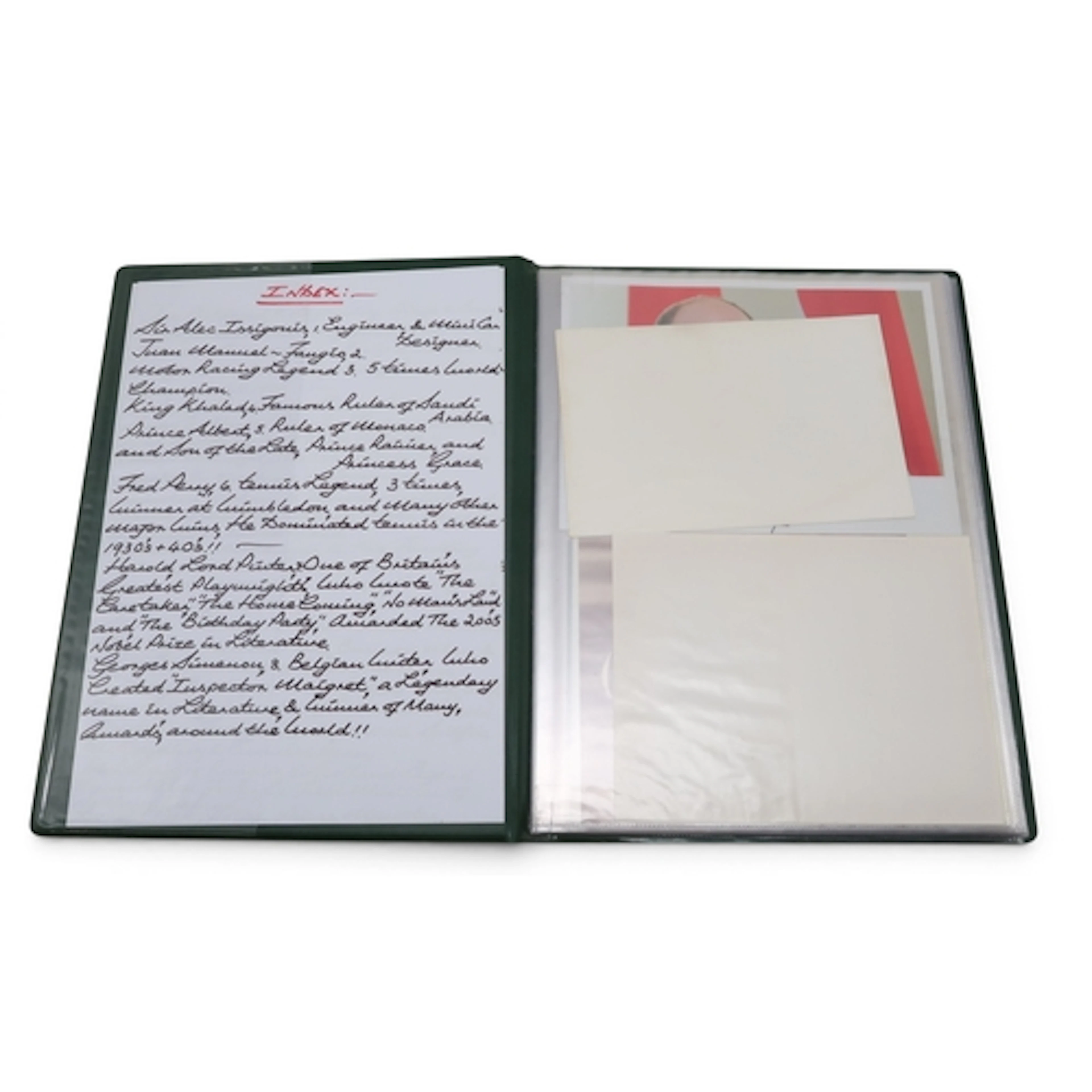 An album of 20th century autographs, a mix of signed letters...