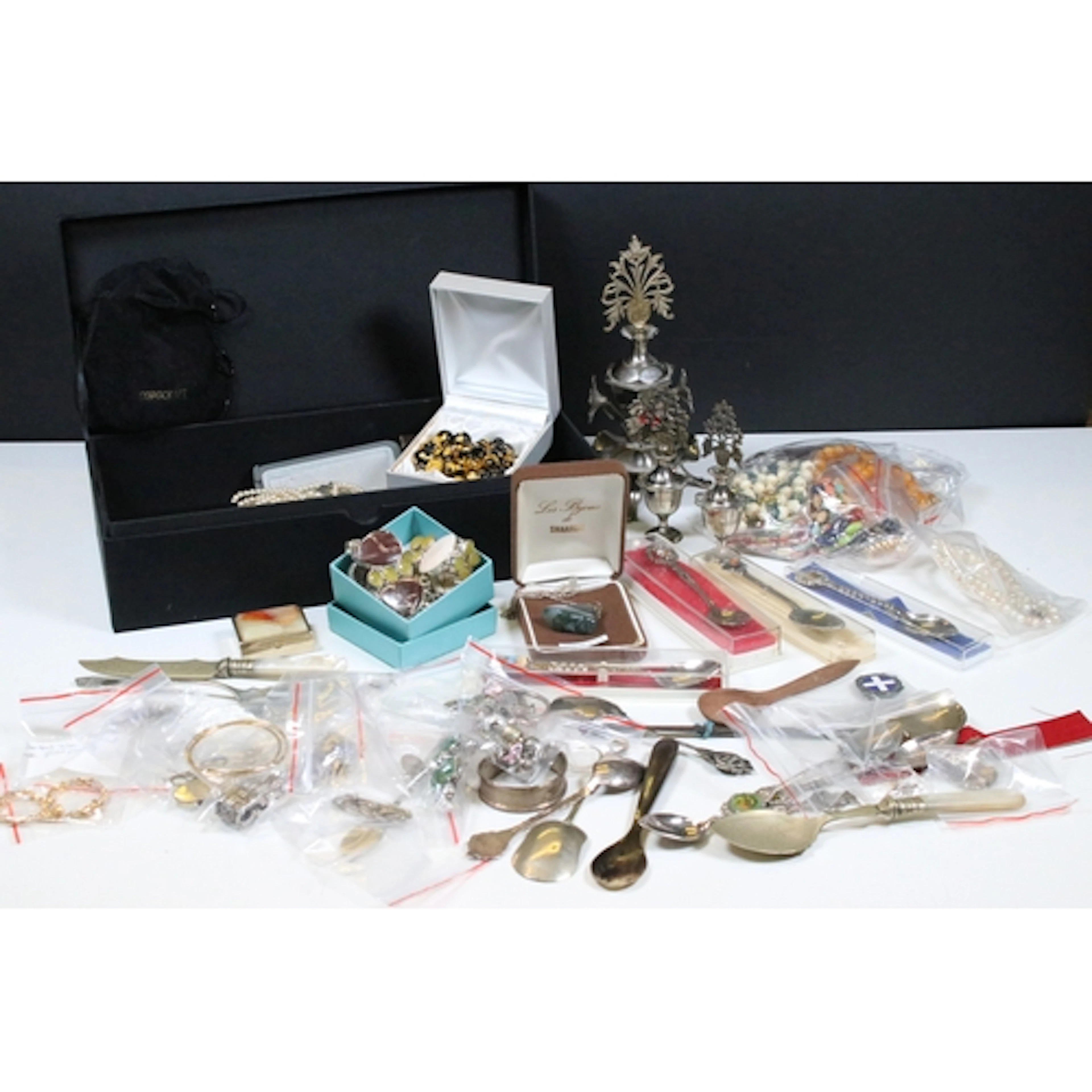 Collection of costume jewellery, to comprise silver examples...
