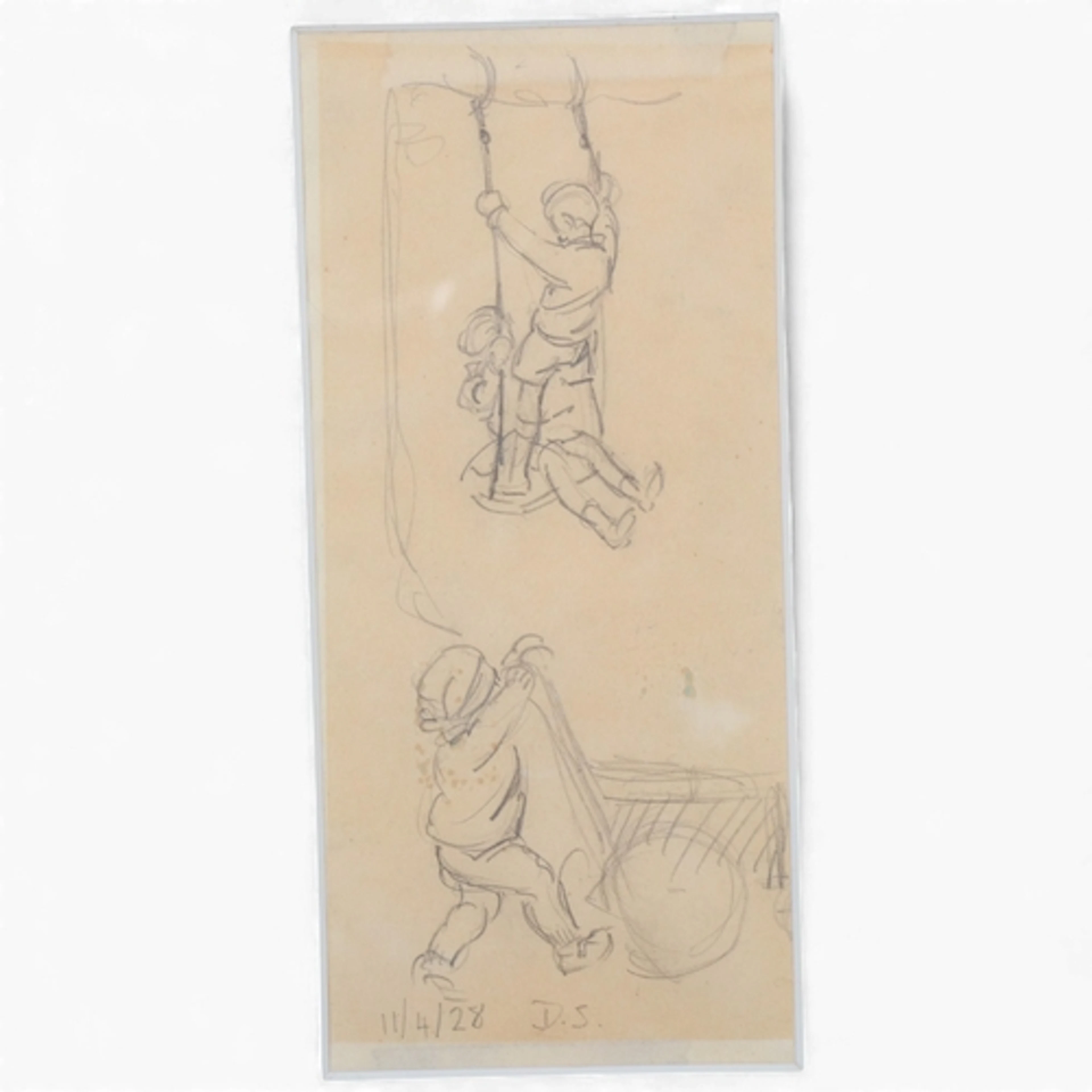 Dorothea Sharp (1874-1955), pencil drawing on paper, Childre...