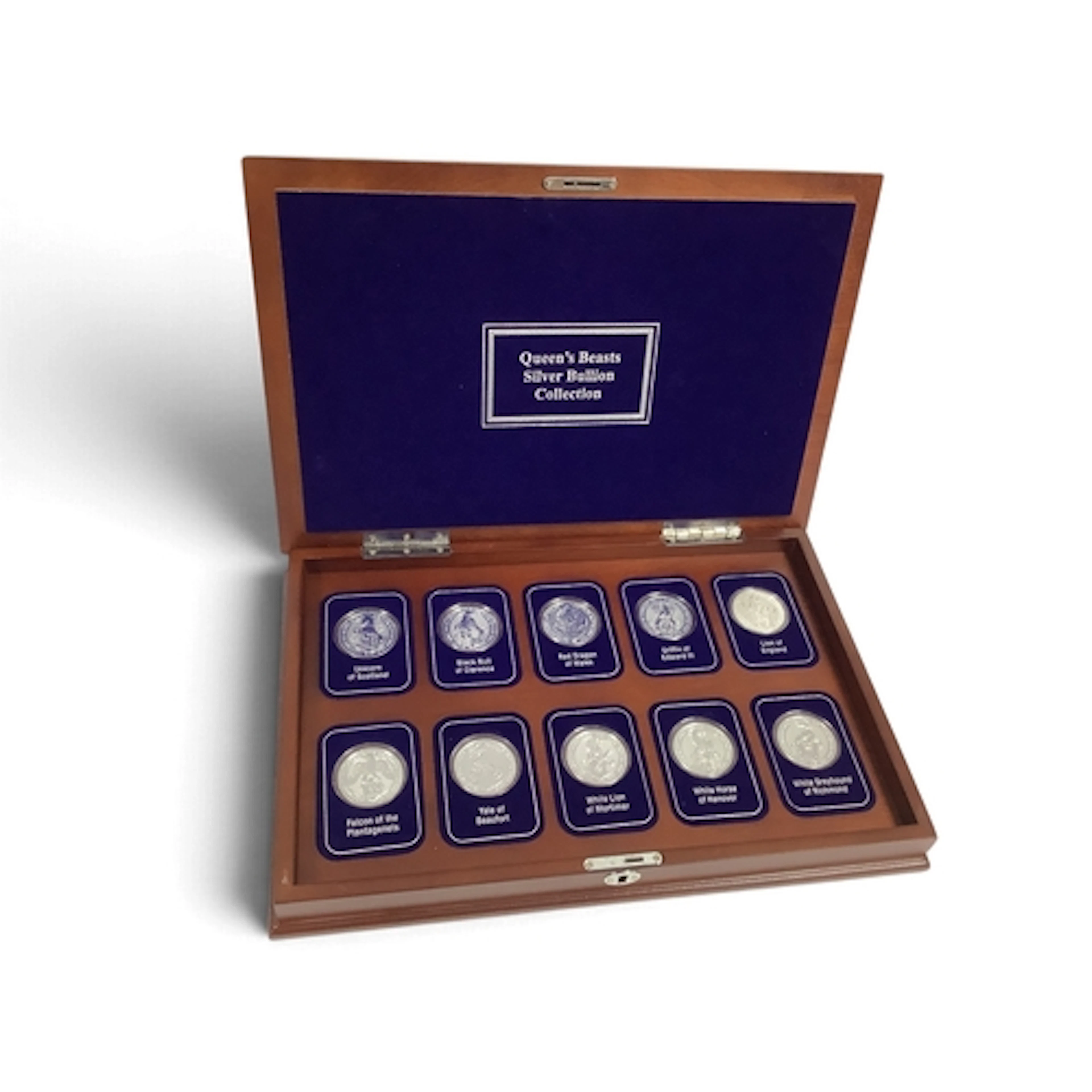UK Queen's Beasts Two Ounce Fine Silver Ten Coin Collection,...