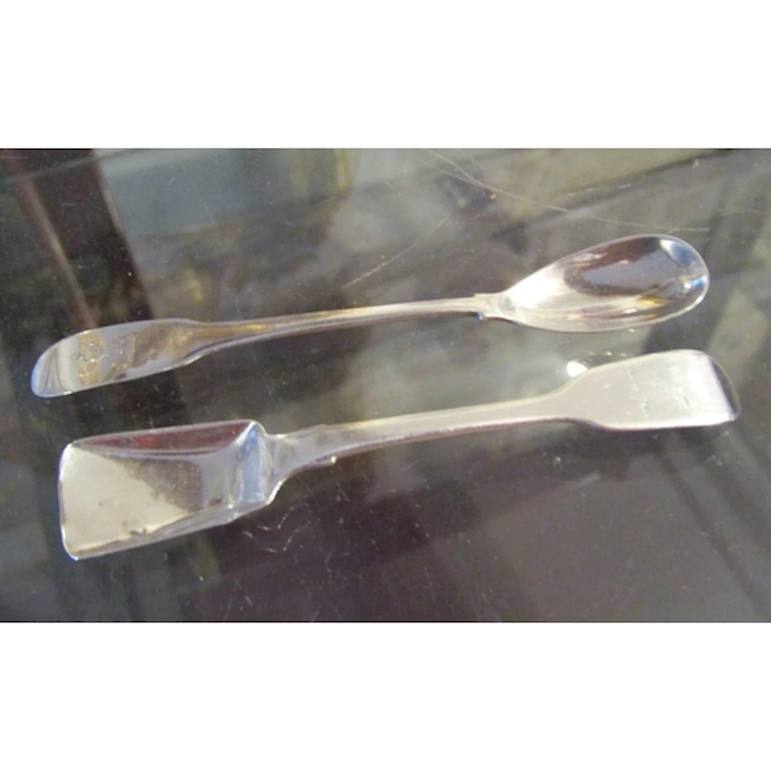 Two Silver Condiment Spoons