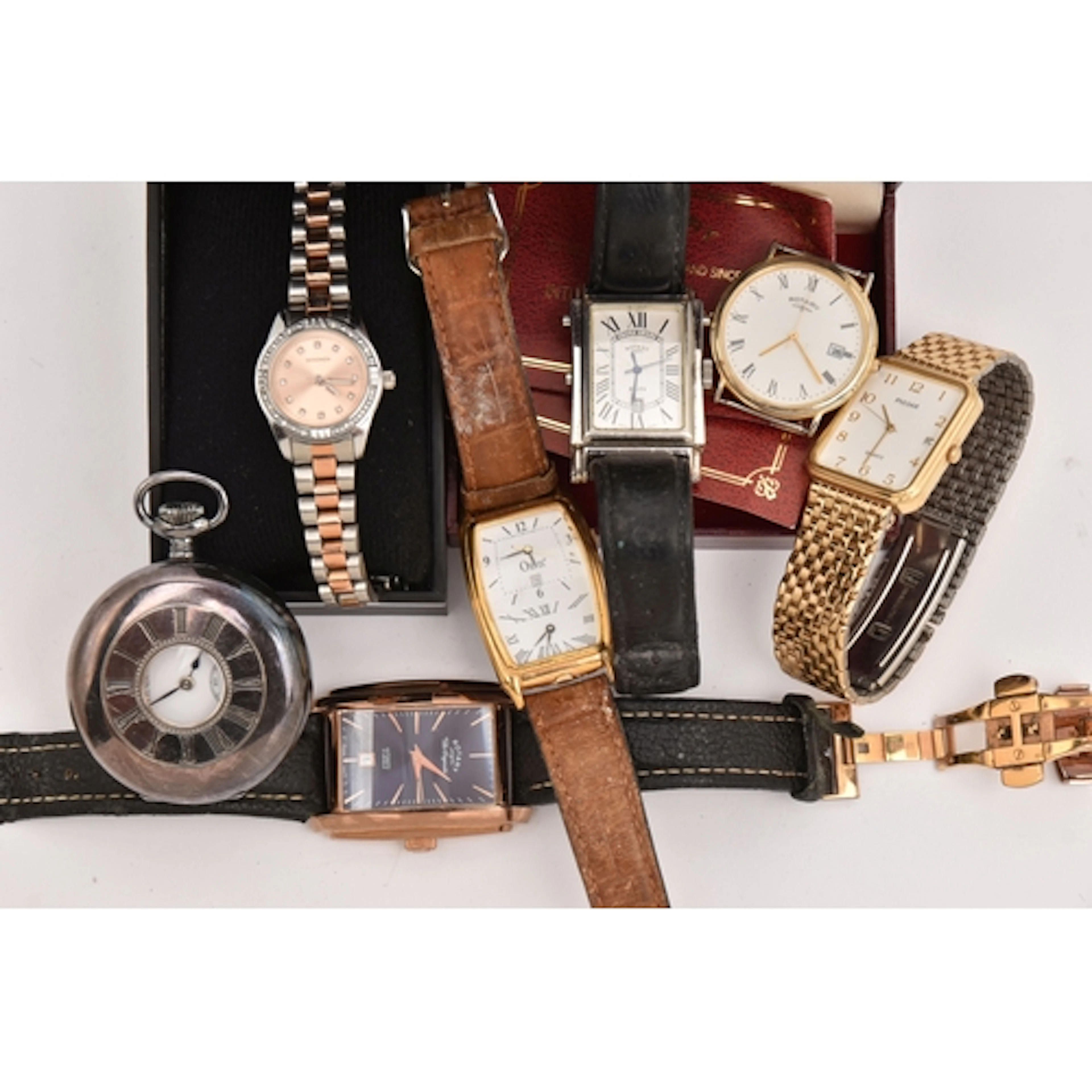 AN ASSORTMENT OF WATCHES, ladies and gents watches, names to...