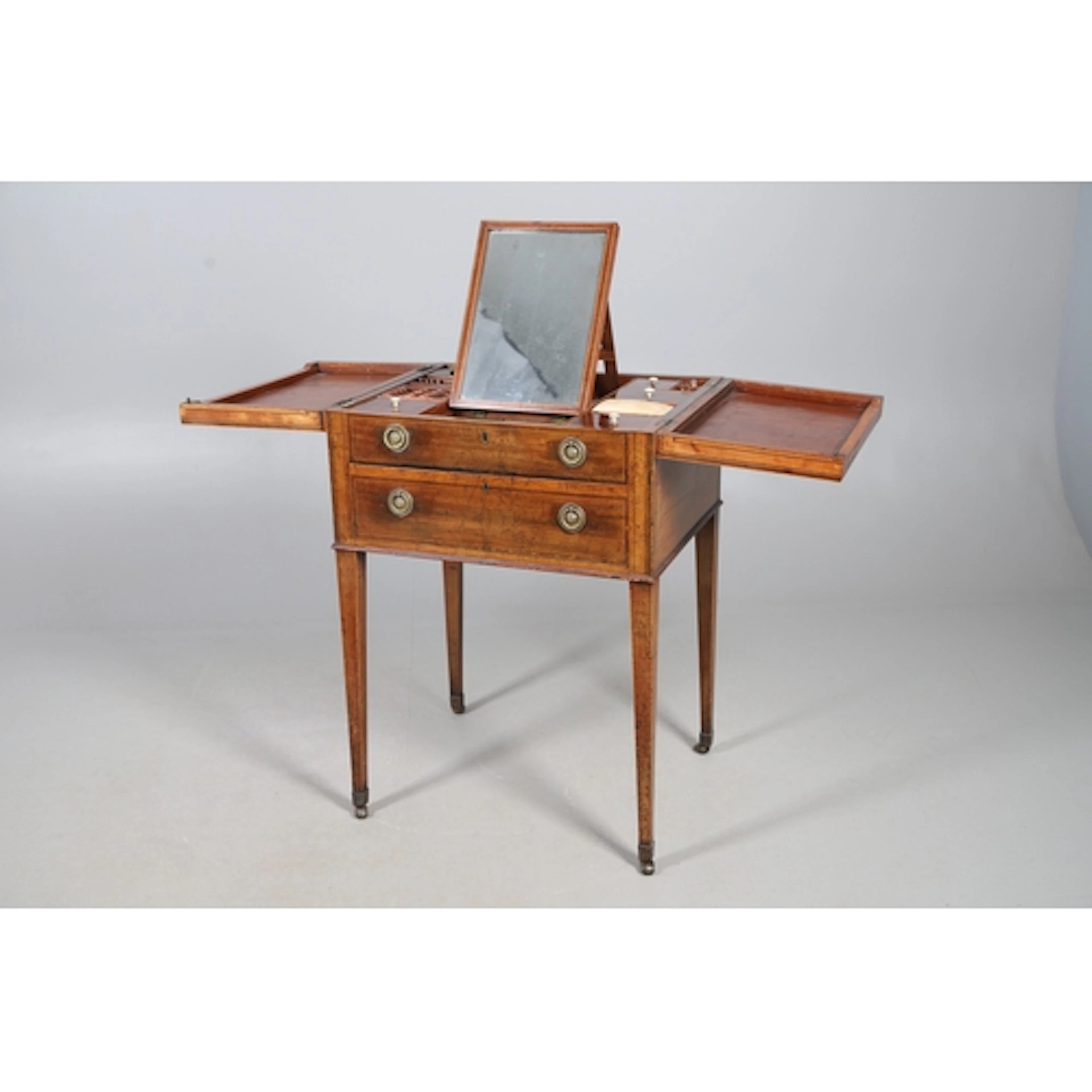 A FINE GEORGE III GENTLEMAN'S MAHOGANY AND BOXWOOD STRUNG WA...
