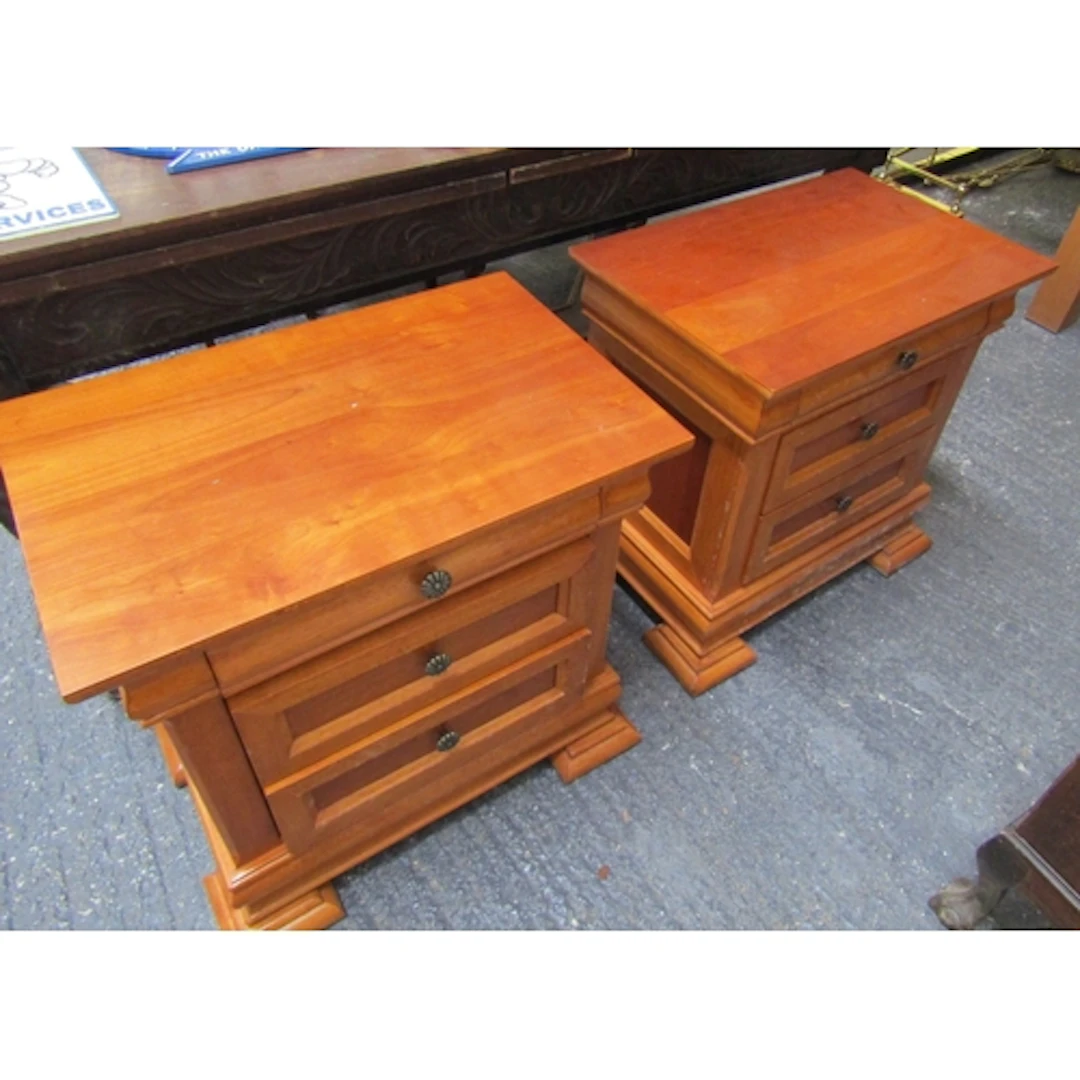 Pair of Pine Three Drawer Side Lockers Each Approximately 22...