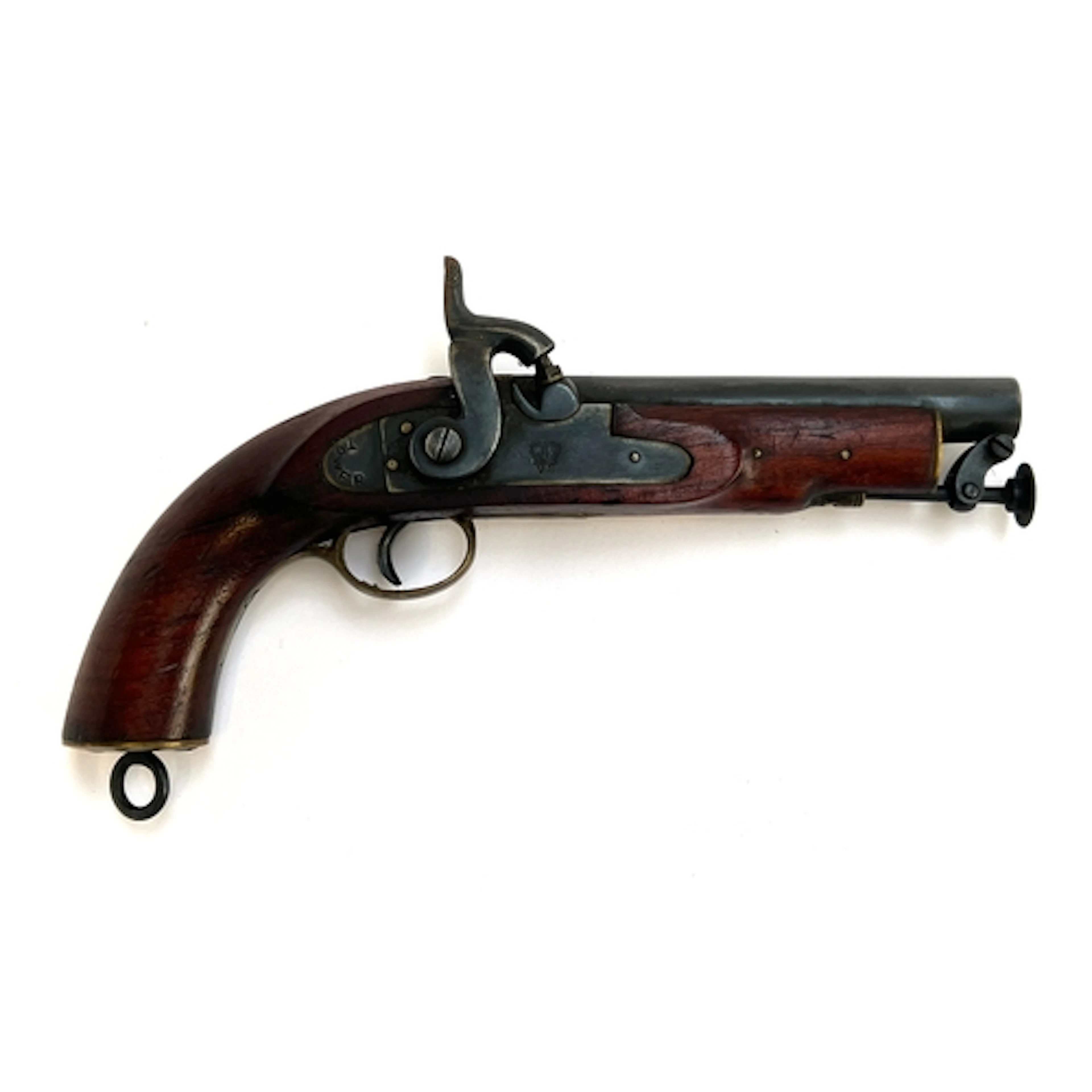 A percussion pistol, the lock plate stamped 'Tower', 6" barr...