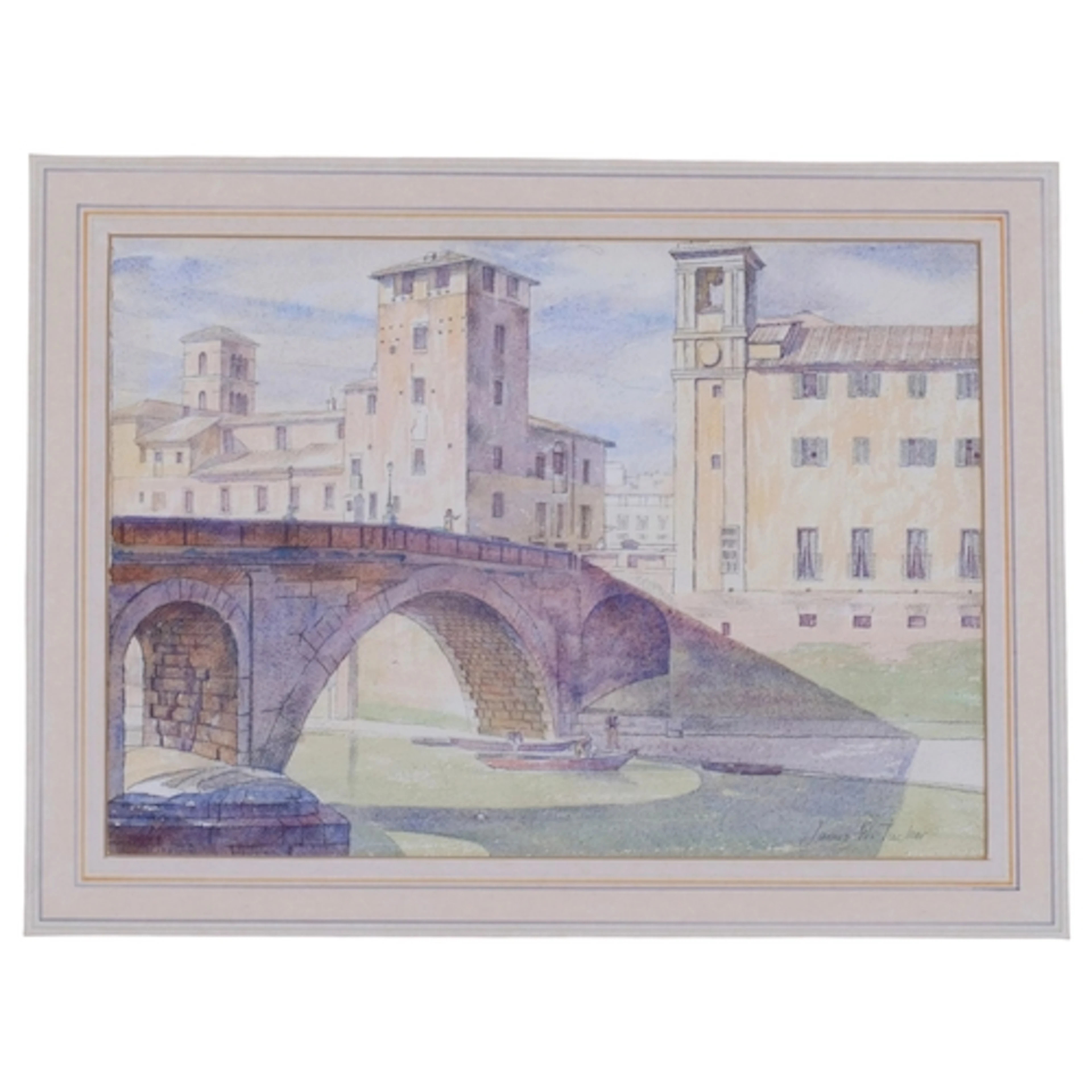 James Walker-Tucker (1898-1972), watercolour on paper, Ponte...
