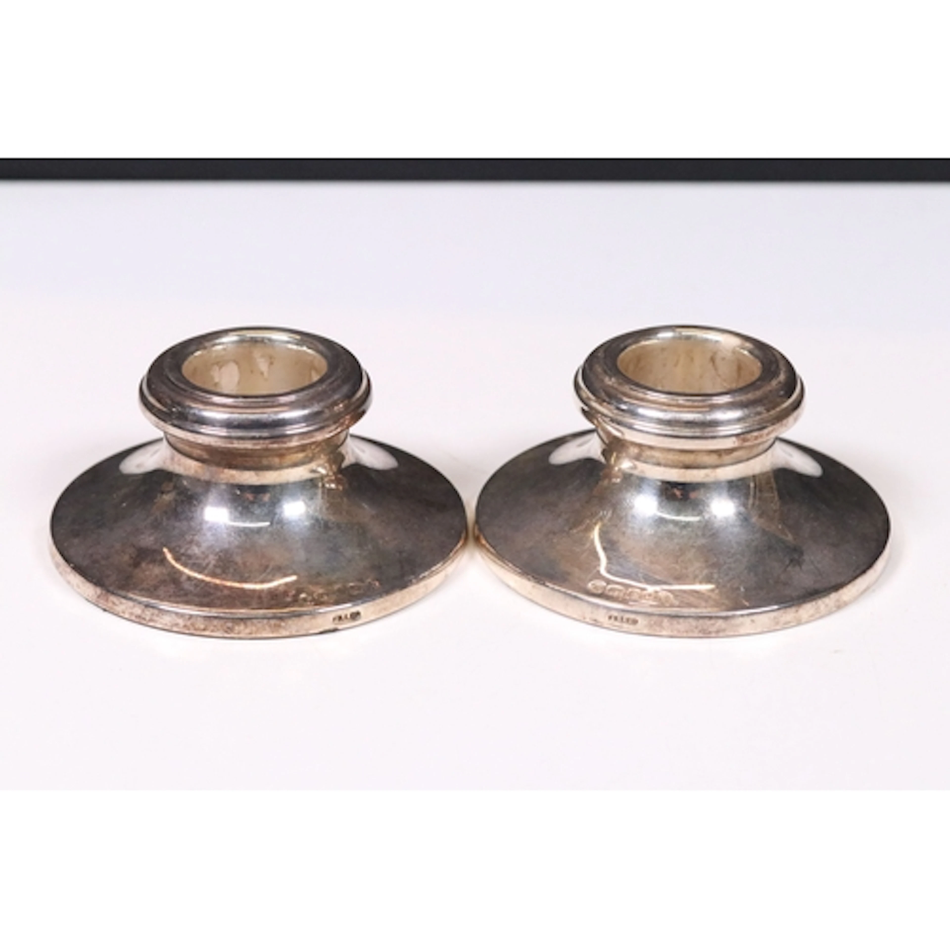 Pair of hallmarked silver Carr's Of Sheffield candlesticks, ...