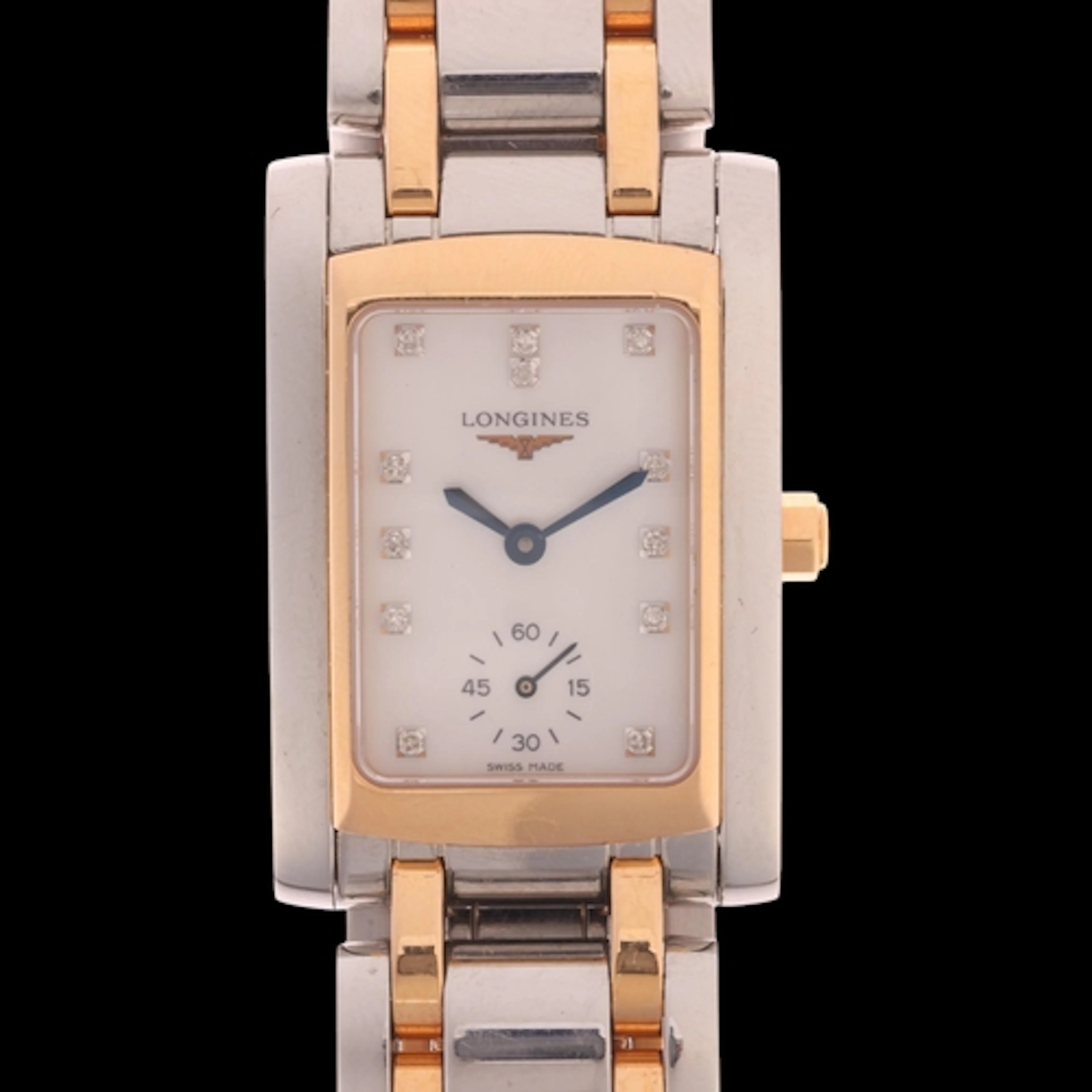 LONGINES - a lady's bi-metal diamond DolceVita quartz bracel...