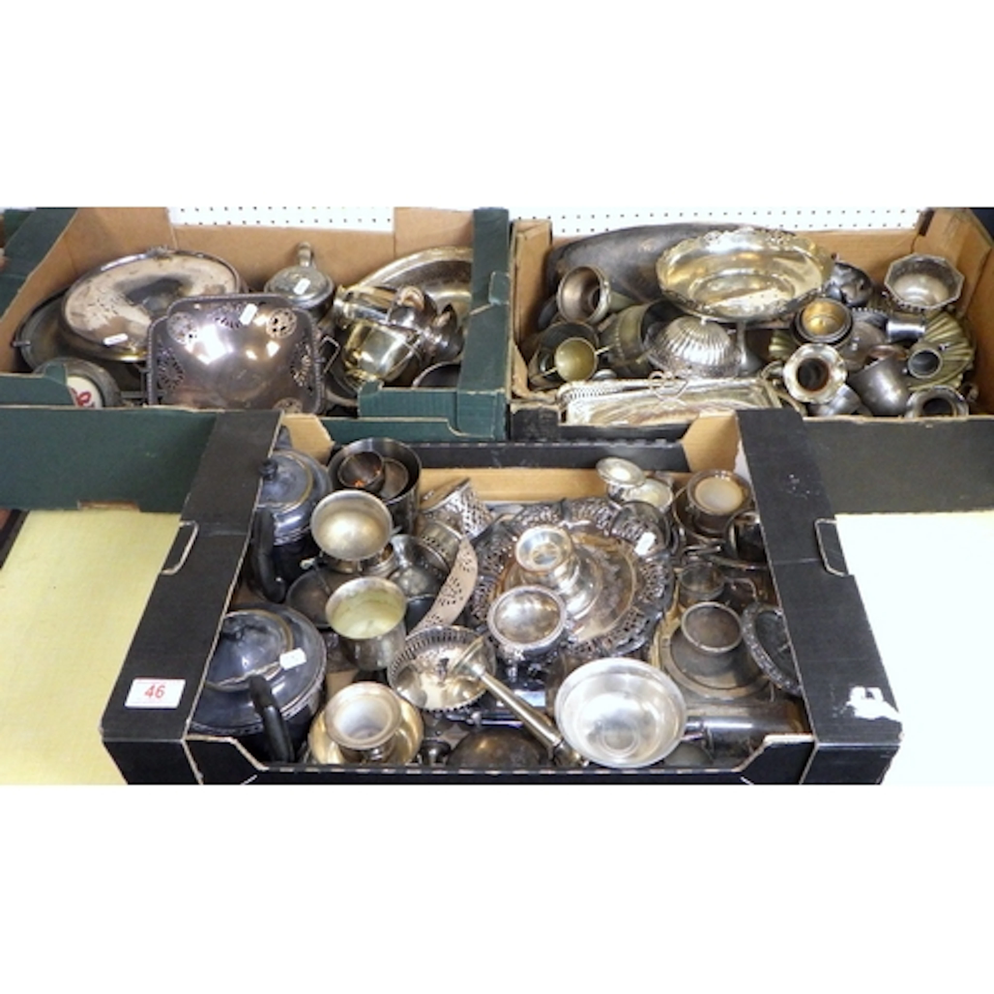A large qty of misc silver plate (3)