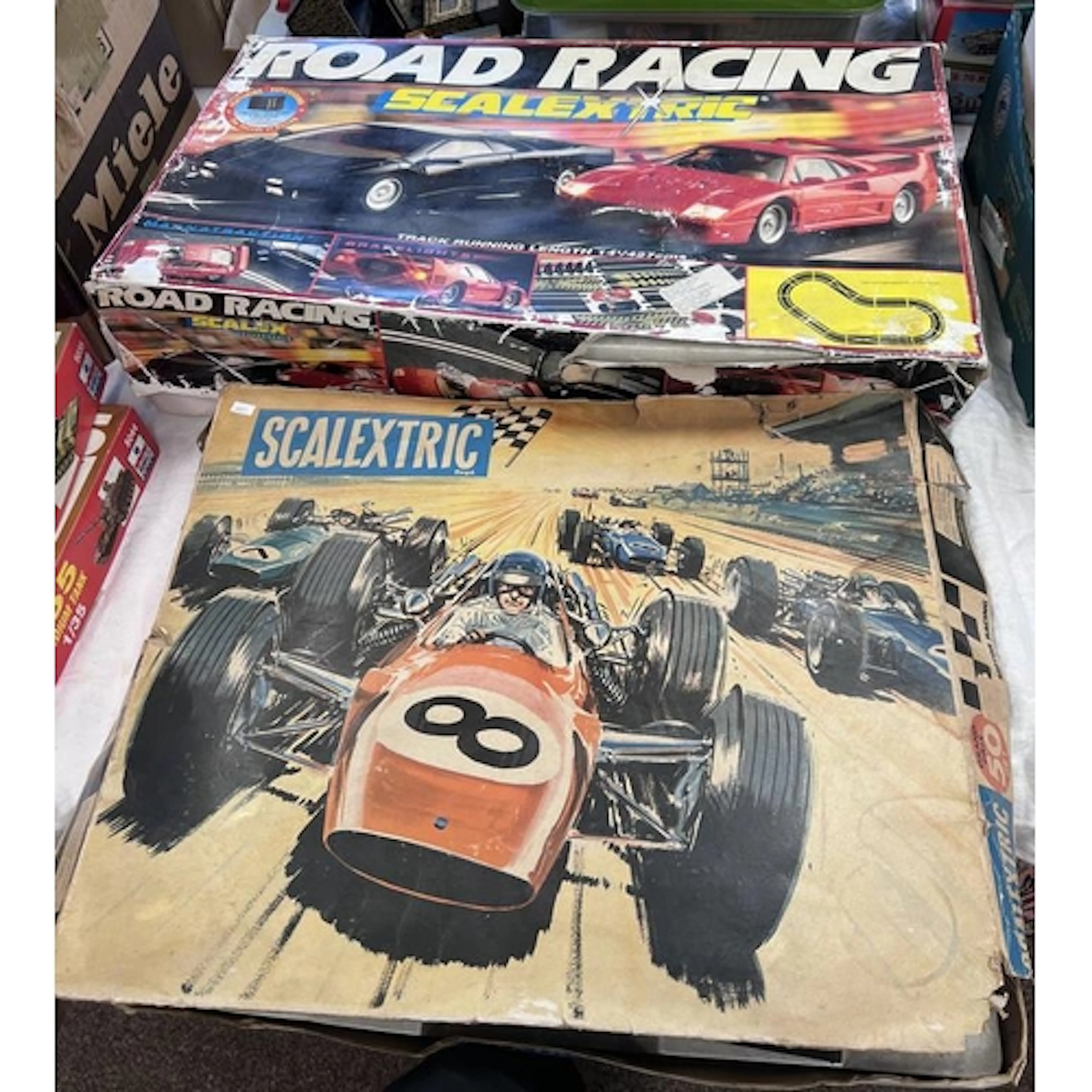 TWO SCALEXTRIC ELECTRIC SLOT CAR RACING SETS