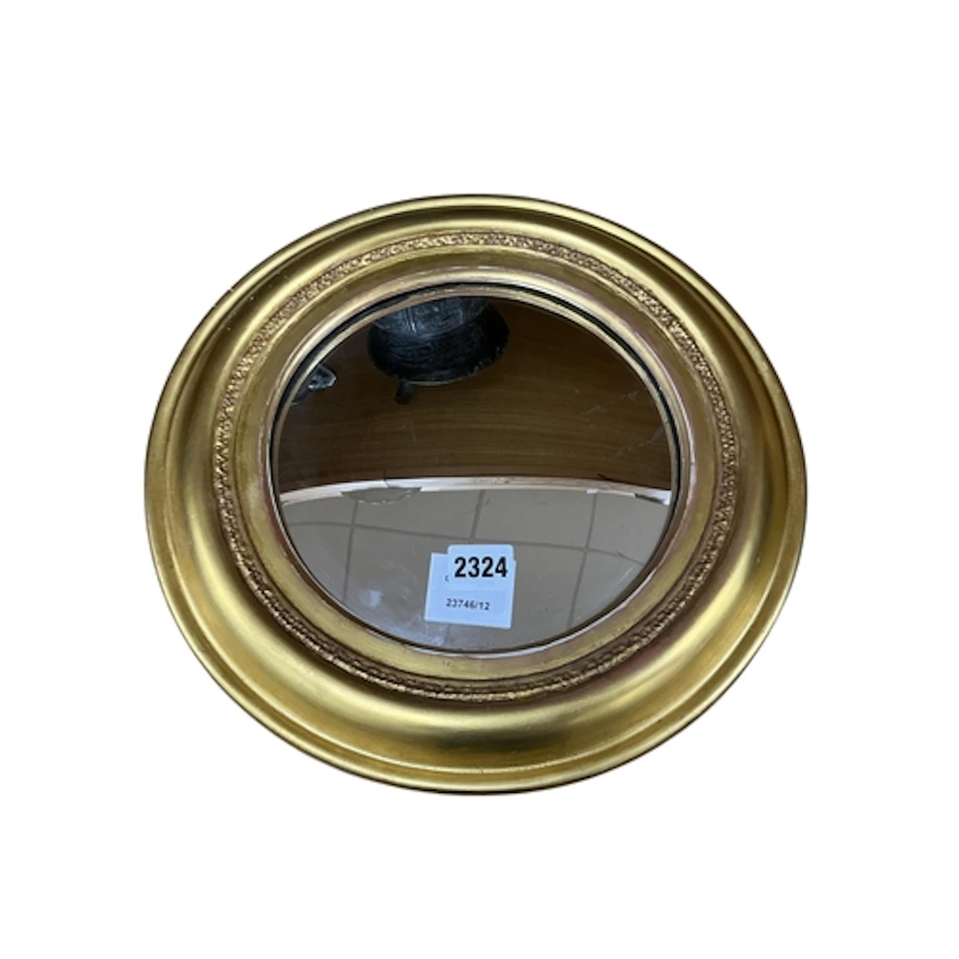A small Regency style gilt gesso convex wall mirror, diamete...