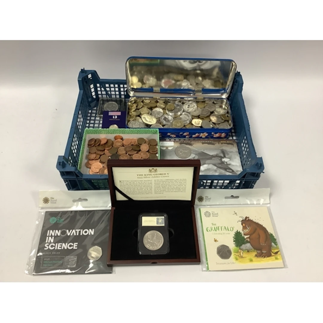 Collection Of GB And World Coinage, includes a 1935 George V...