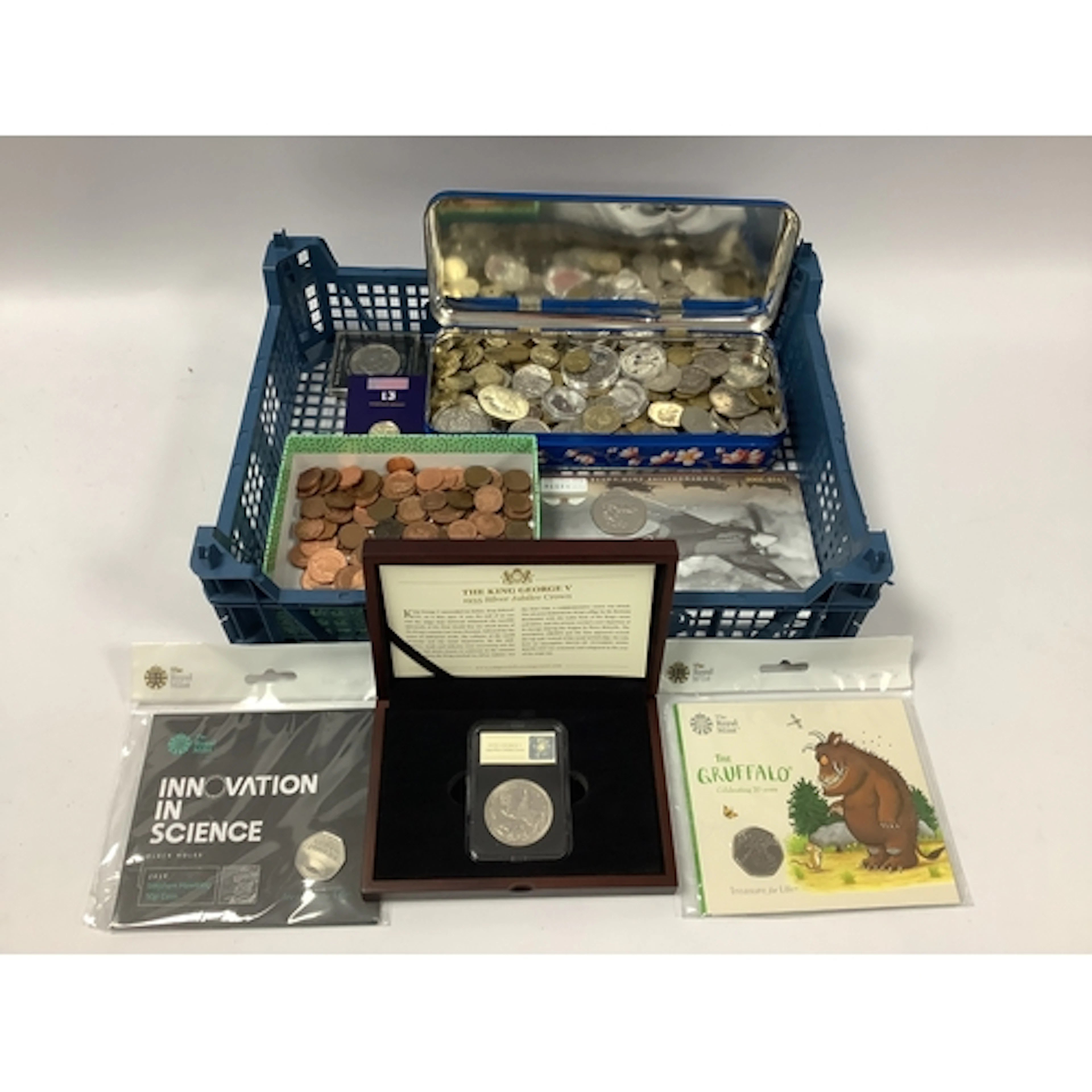 Collection Of GB And World Coinage, includes a 1935 George V...