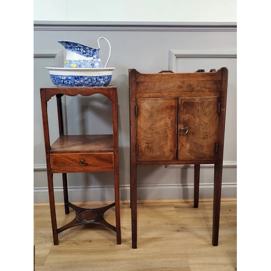 A Georgian mahogany Washstand fitted pair of cupboard doors ...