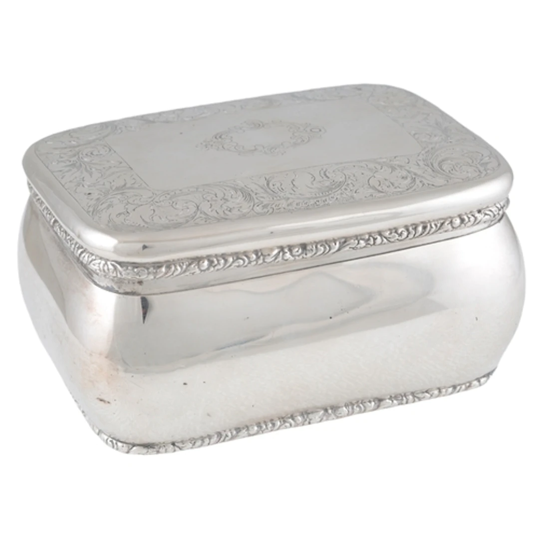 A mid 19th century Dutch 833 standard white metal sugar box,...