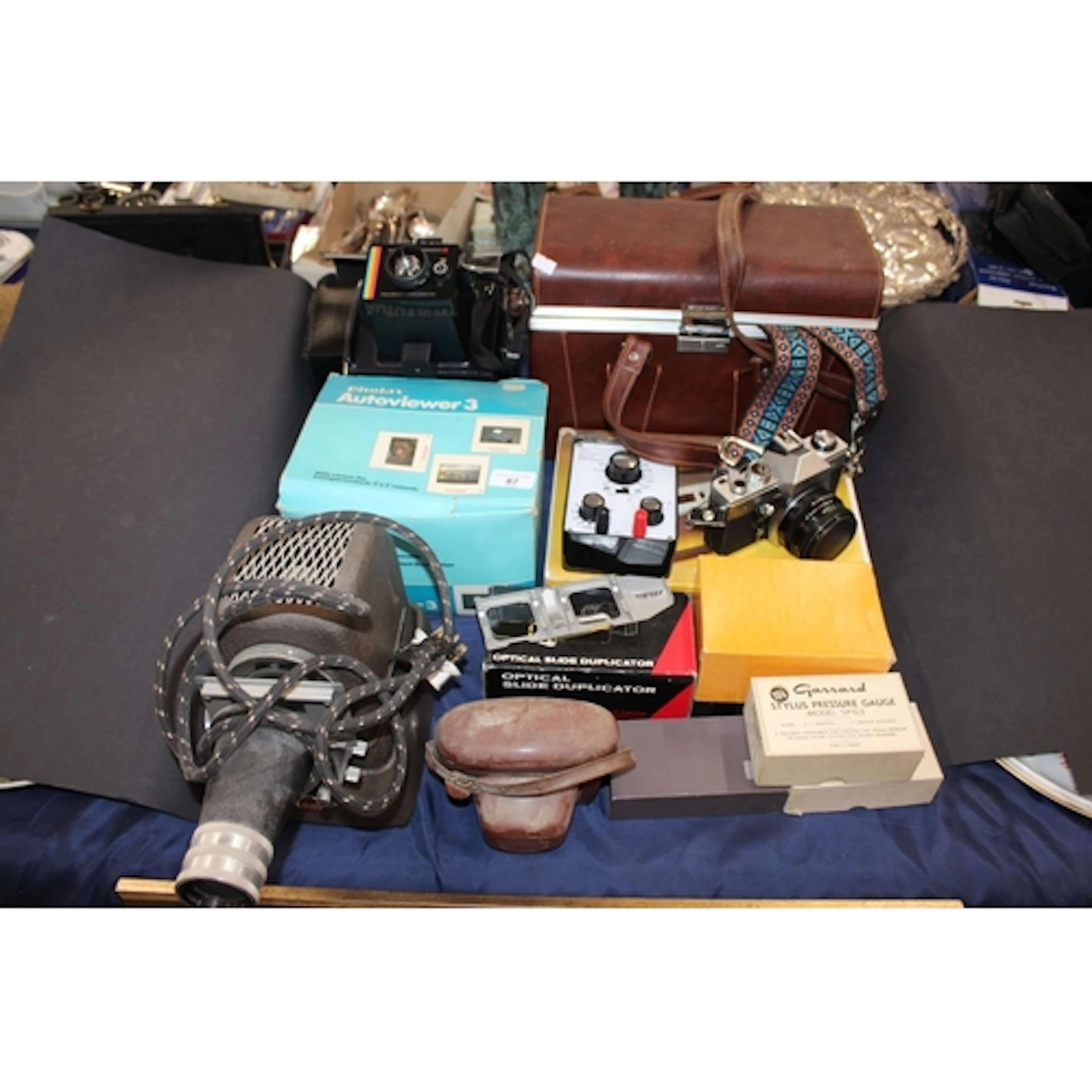 Vintage camera equipment to include a Praktica MTL3 camera w...