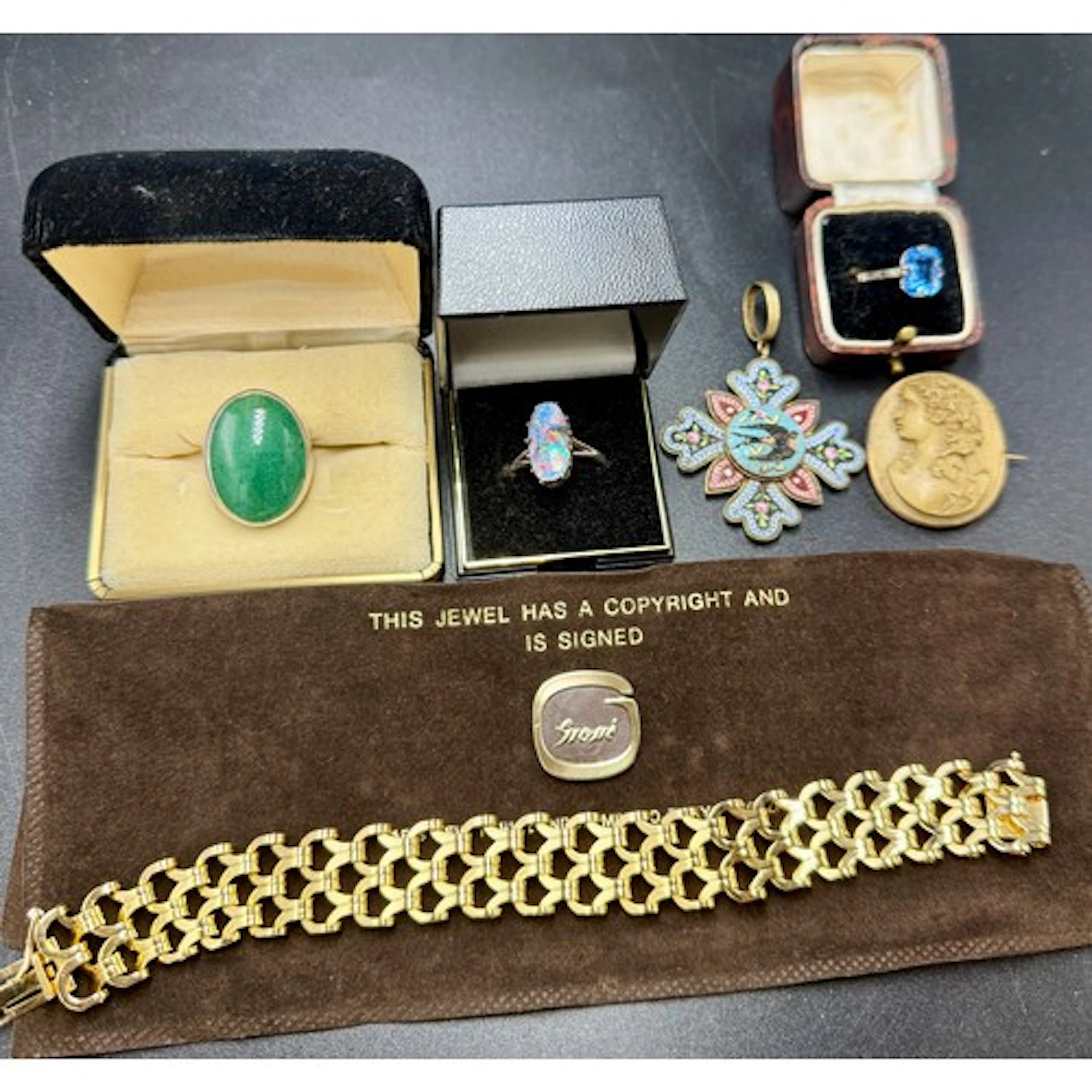 Jewellery to include a 9 carat gold and silver ring set with...