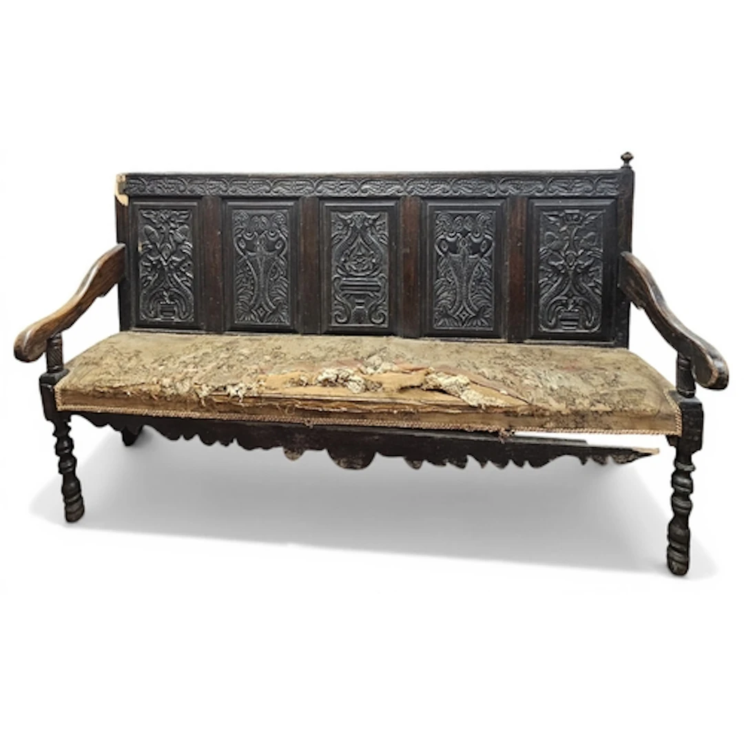 A late 18th early 19th Century Hall Bench. W 190 x SH 50 x B...