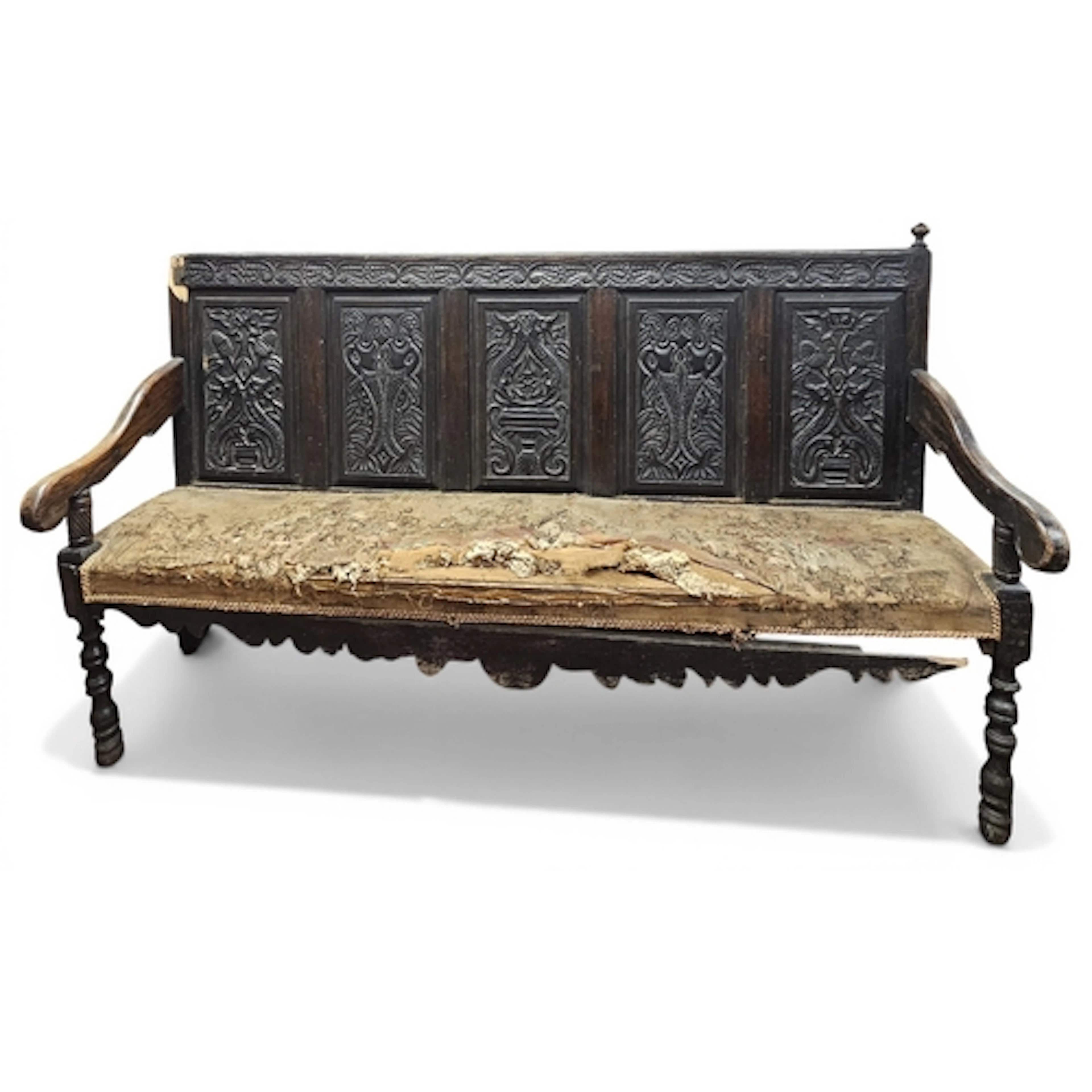 A late 18th early 19th Century Hall Bench. W 190 x SH 50 x B...