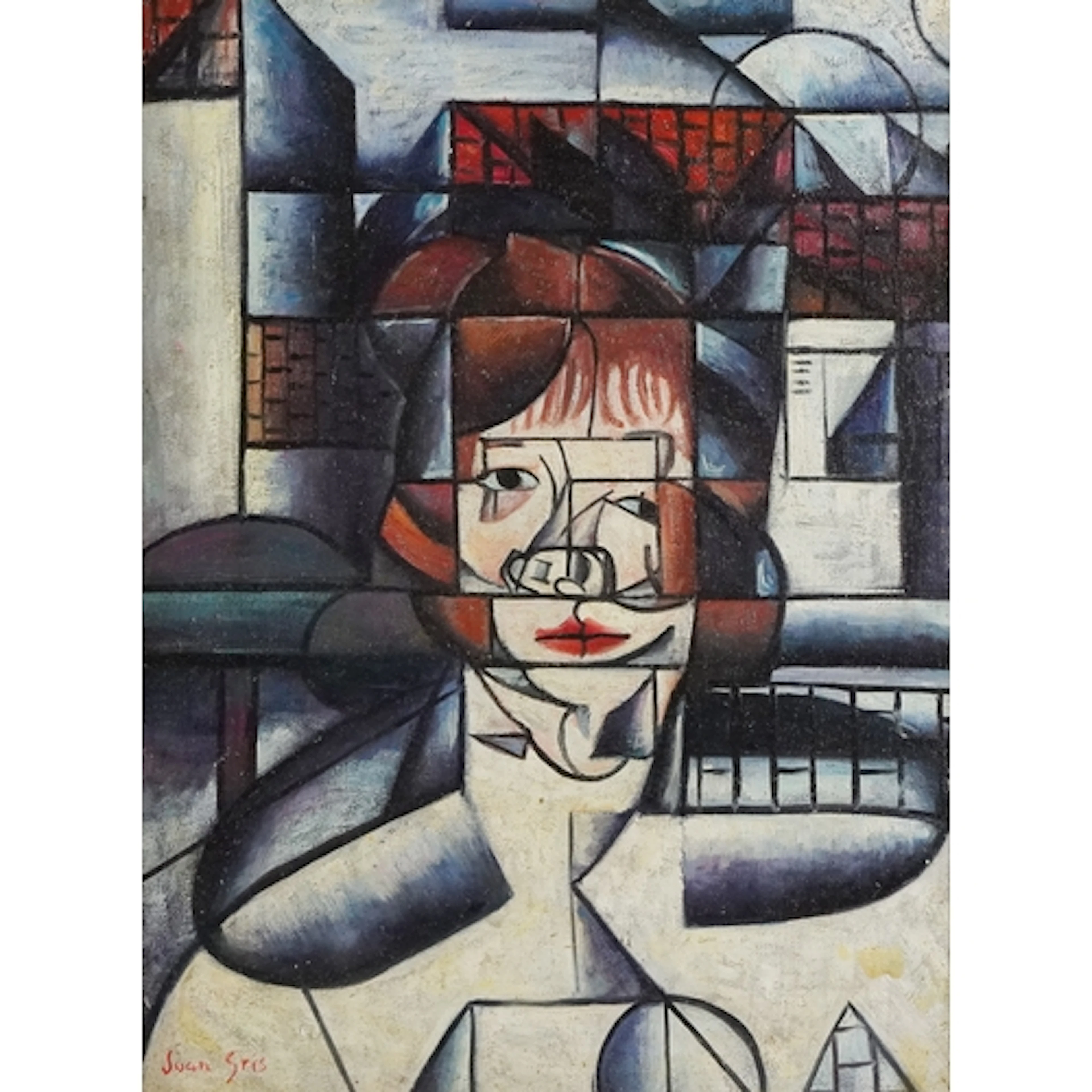 Manner of Juan Gris - Abstract figure, Cubist school oil on ...