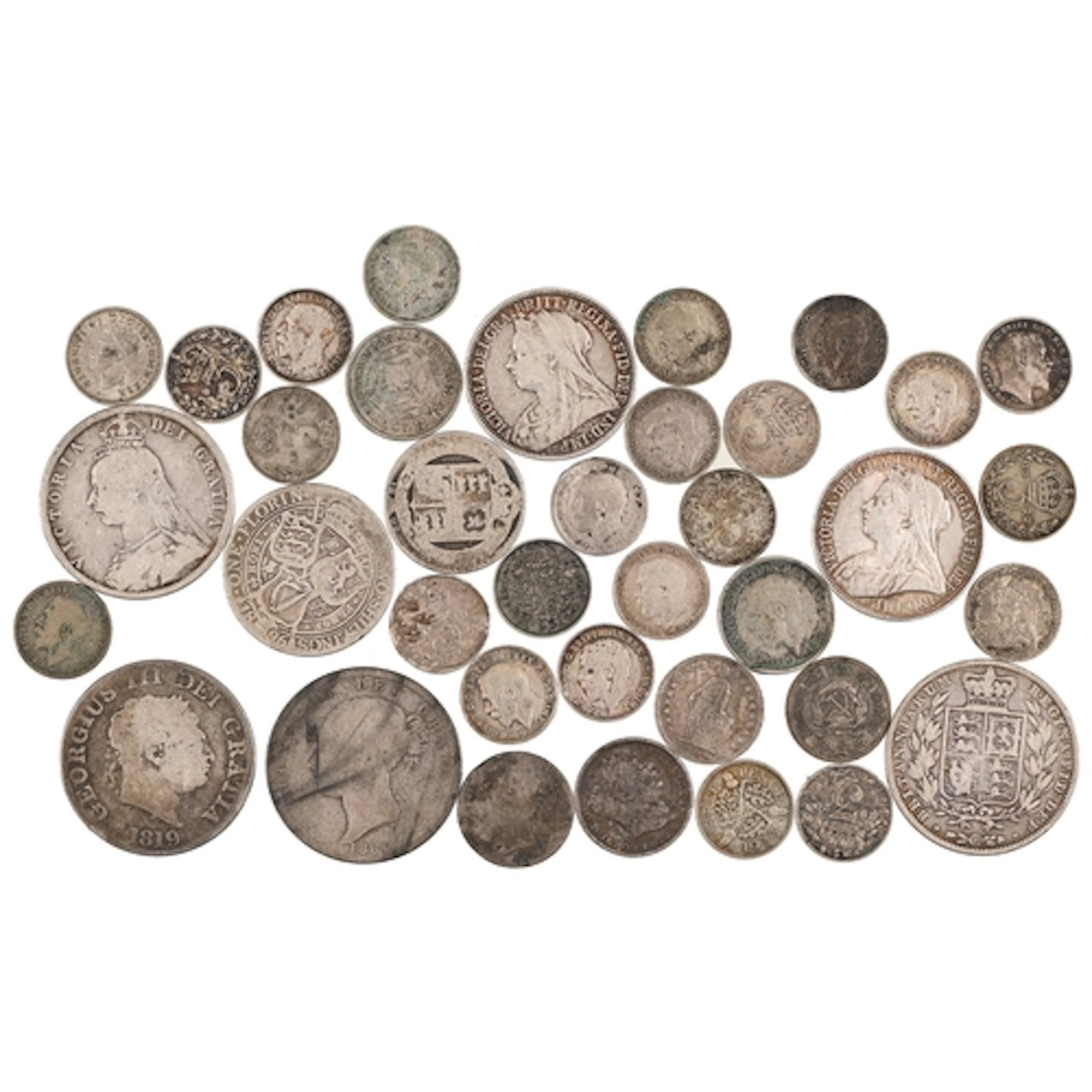 Silver coins. United Kingdom, pre-1920, 4oz 9dwt...