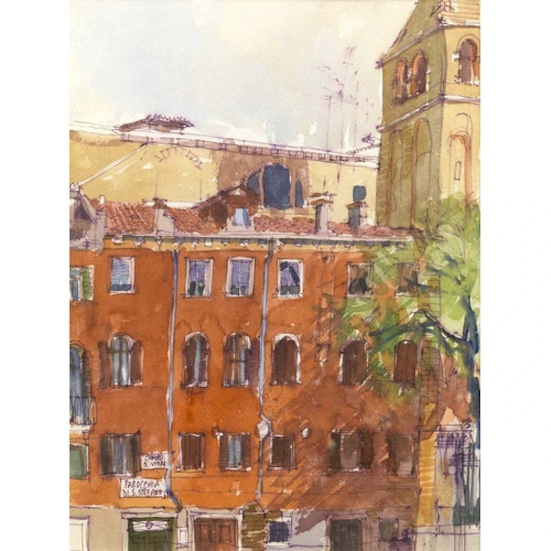 § John MILLER (1931-2002) Venice Gouache, pen & ink, stamp ...
